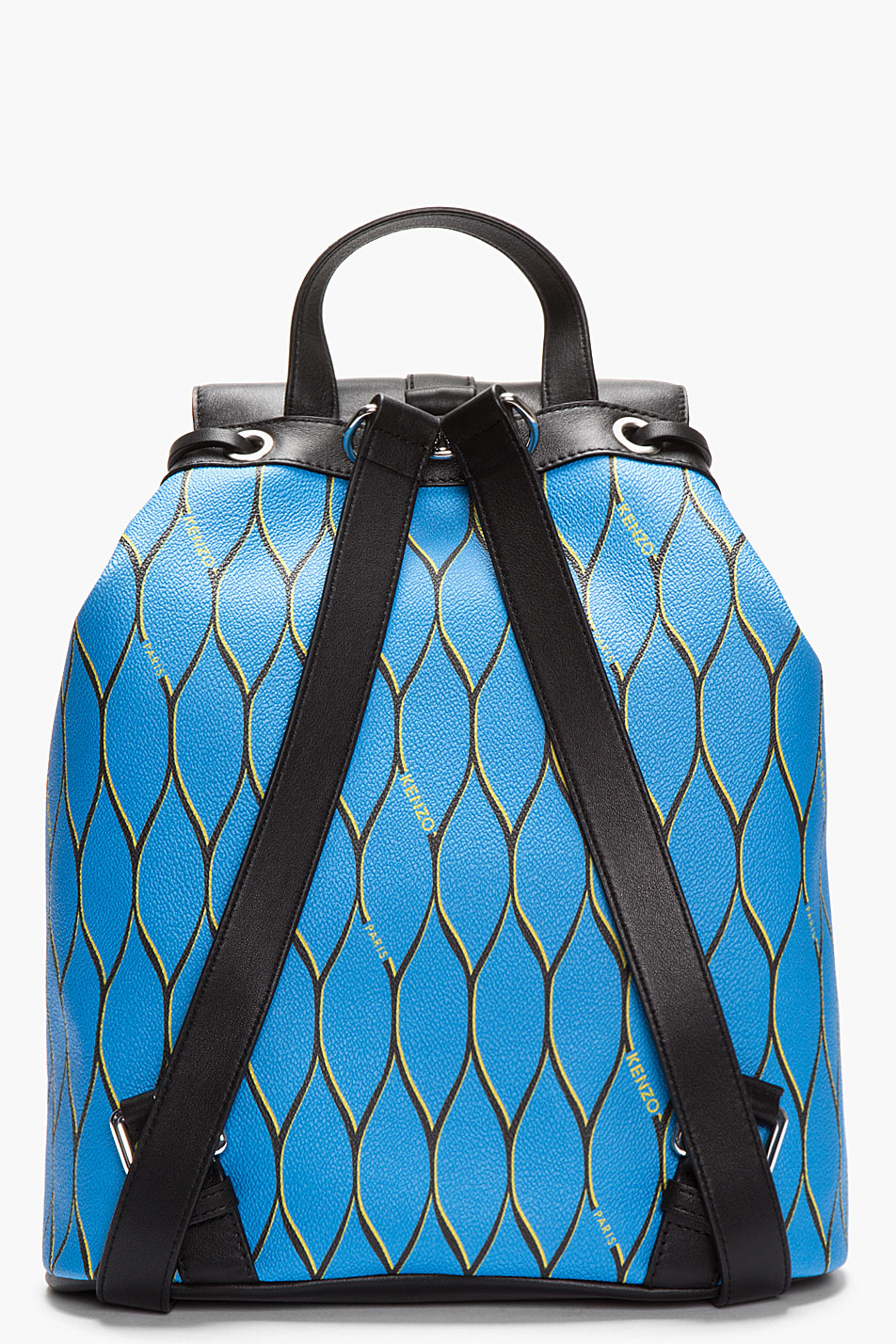Kenzo Blue Leather Patterned Back Pack in Blue Lyst