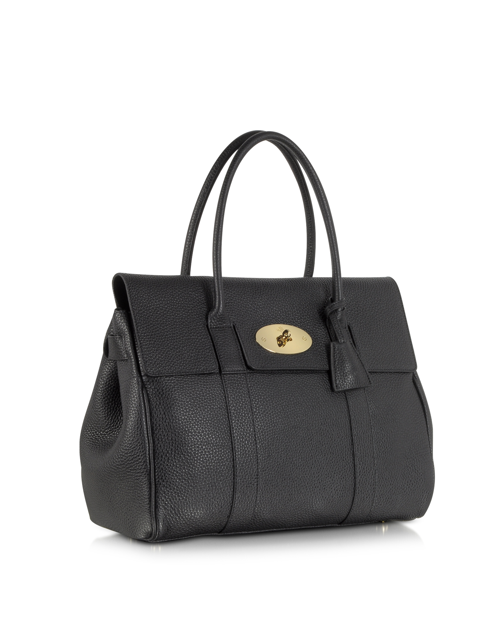 Mulberry Bayswater Black Grain Leather Tote Bag in Black | Lyst