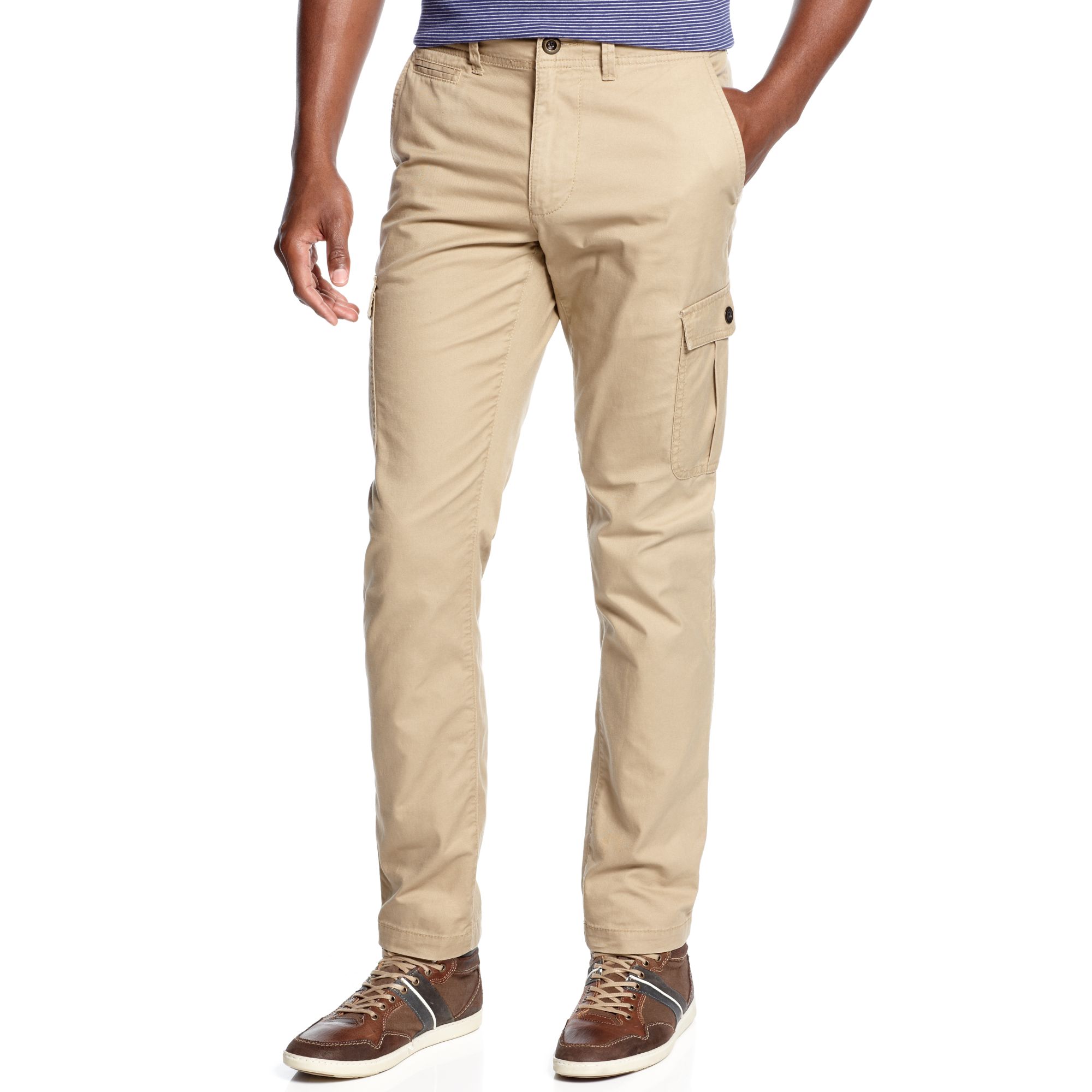 American Rag Slim Cargo Pants in Khaki for Men (Dried Kelp) | Lyst