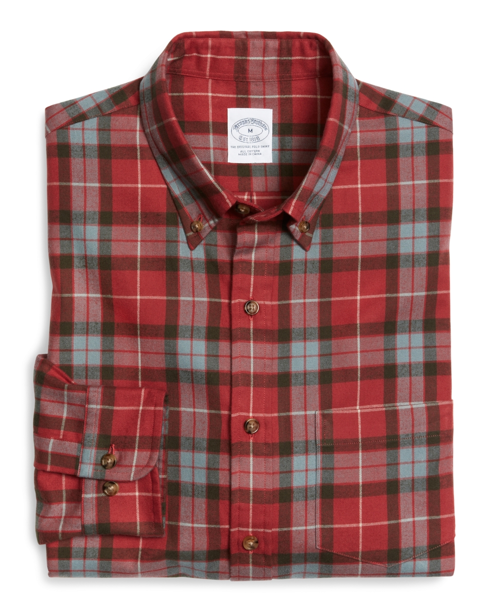 Brooks Brothers Slim Fit Weathered Flannel Fraser Sport Shirt in Red ...