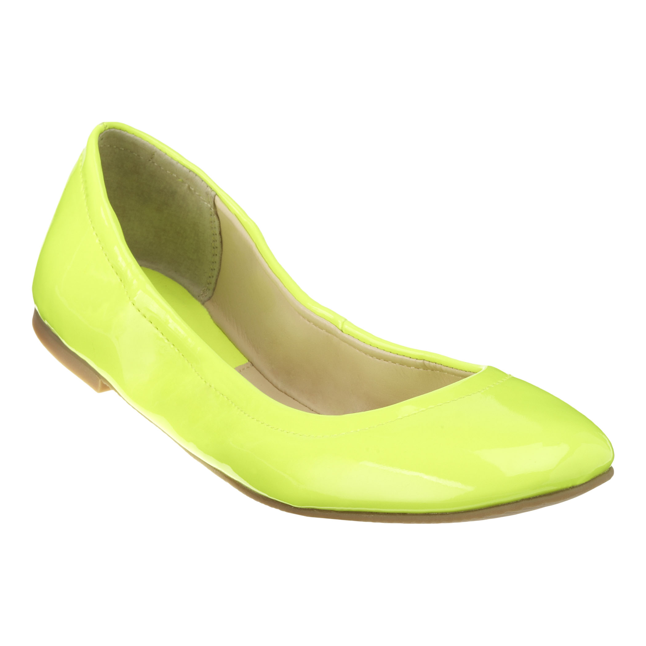 Nine west Augustina Flats in Yellow (neon yellow patent leather) | Lyst