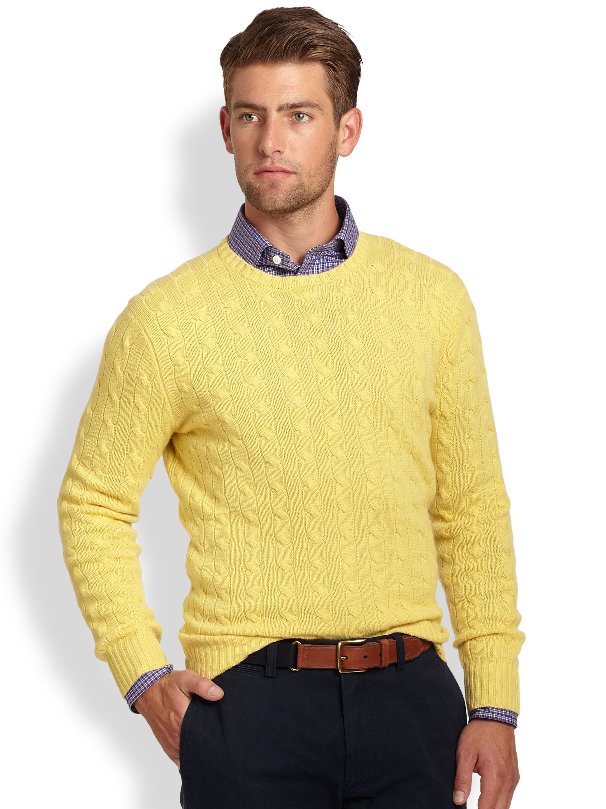 Lyst Polo Ralph  Lauren  Cable Knit Cashmere Crewneck 