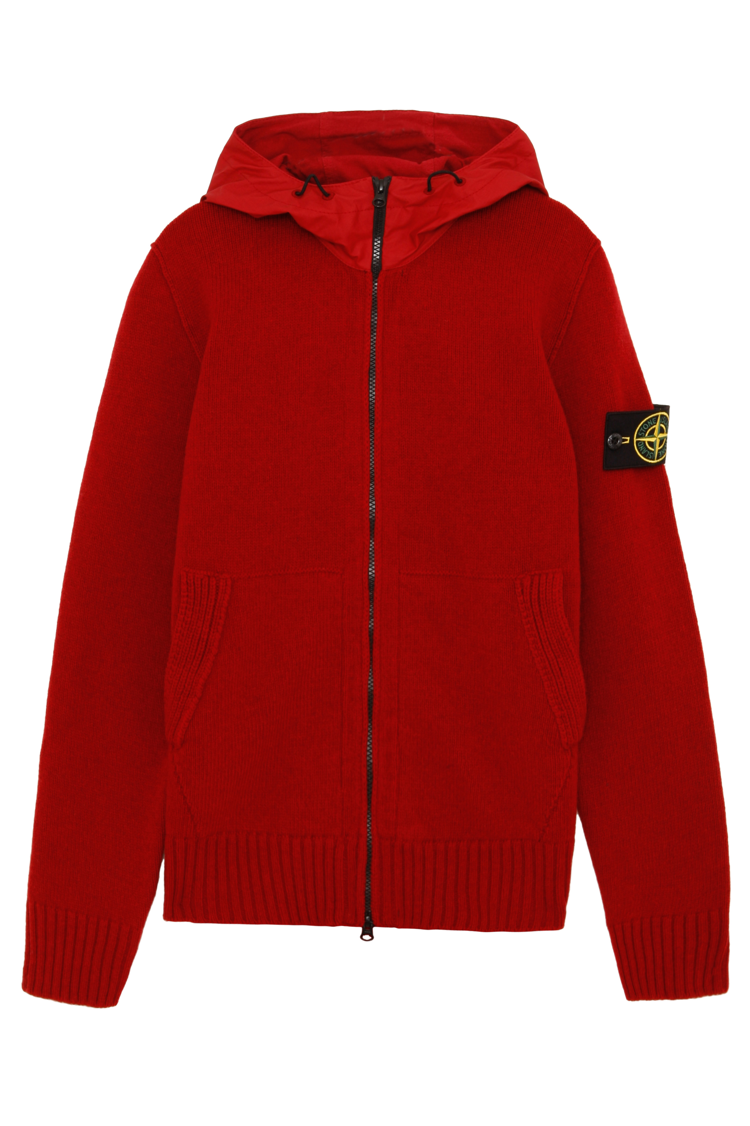 Lyst - Stone Island Sweater with Nylon Hood in Red for Men