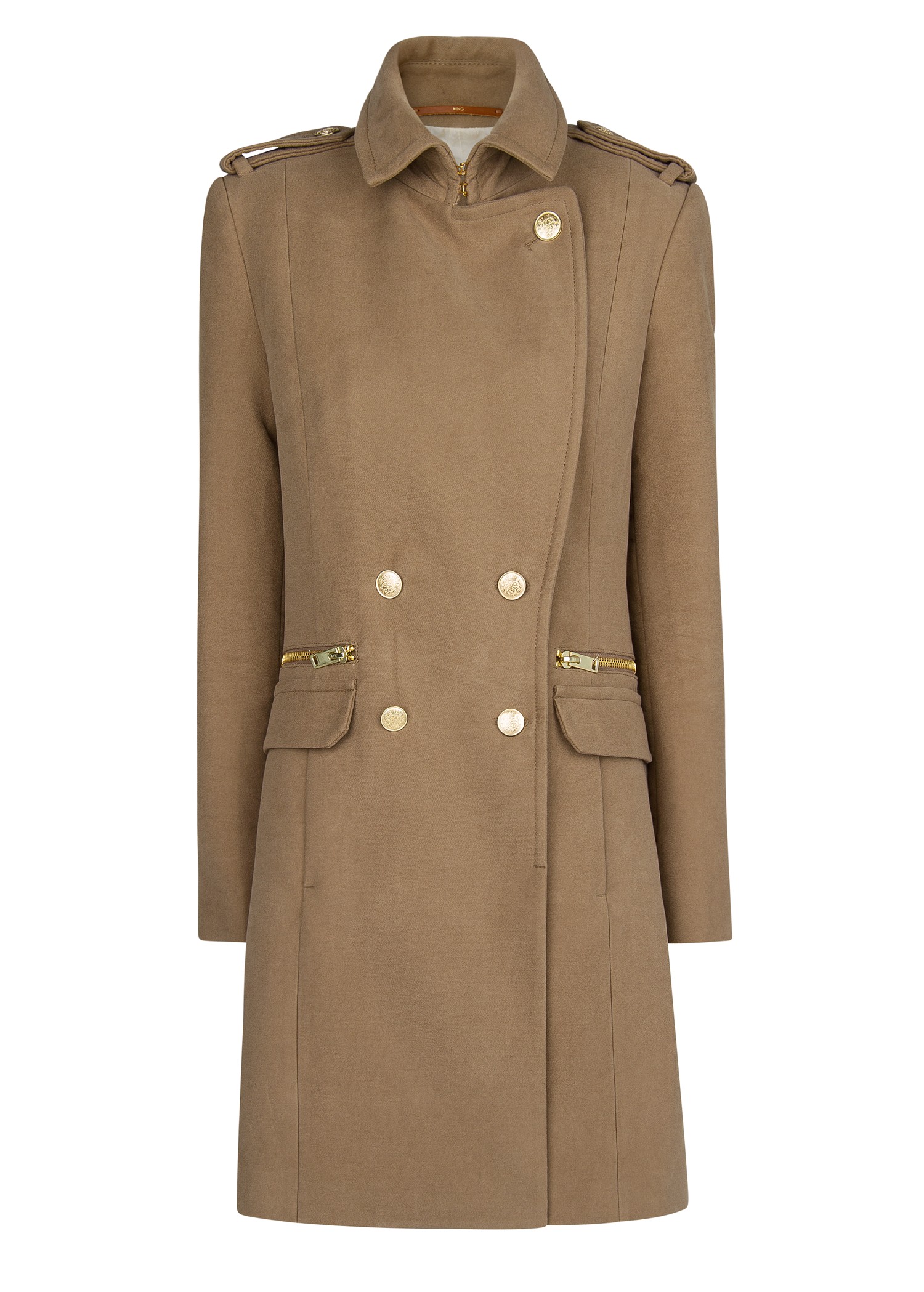 Lyst - Mango Military Style Long Coat in Natural
