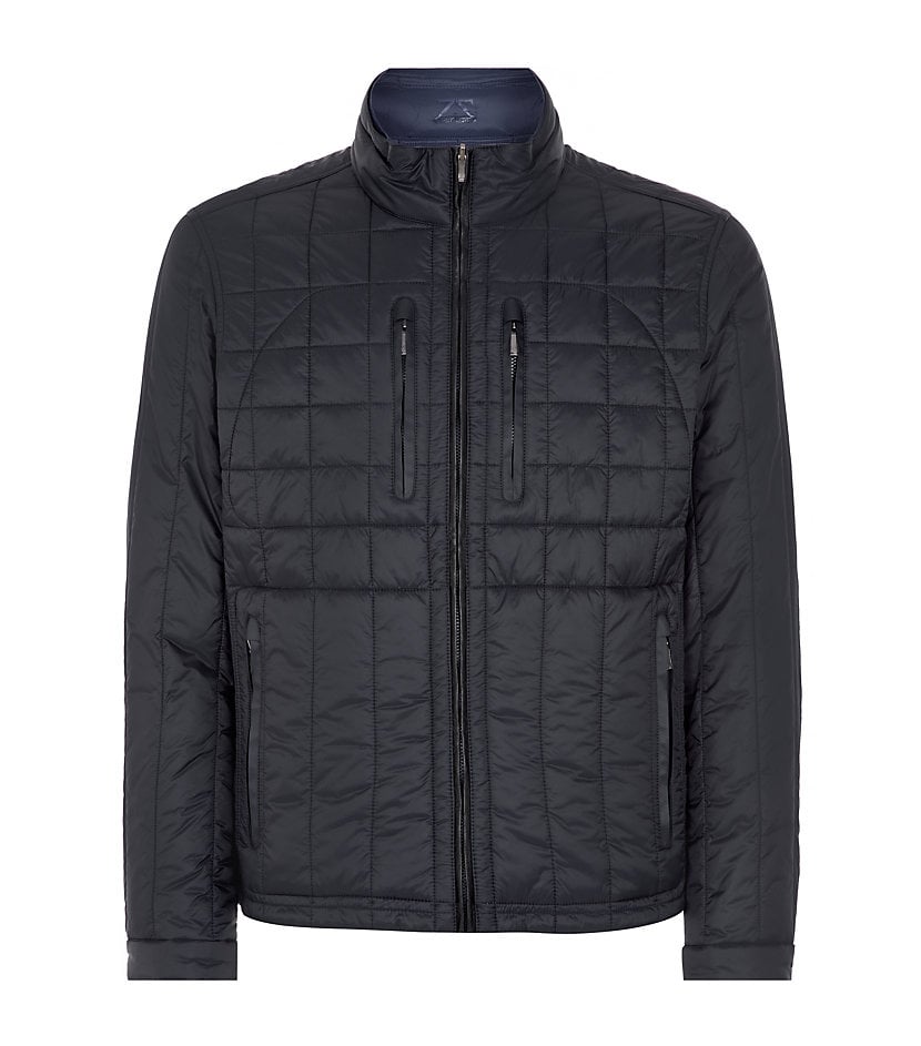 Zegna Sport Reversible Quilted Navy Jacket In Blue For Men Lyst Gallery