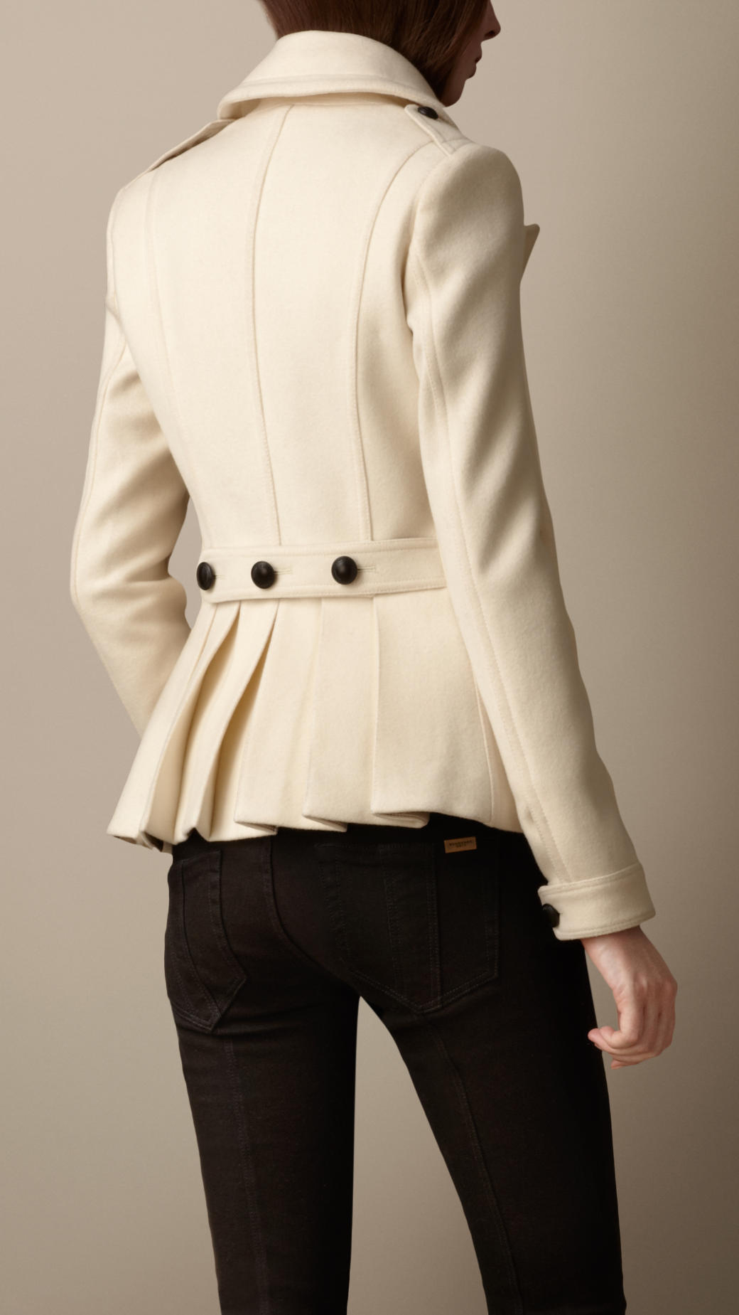 burberry short wool coat