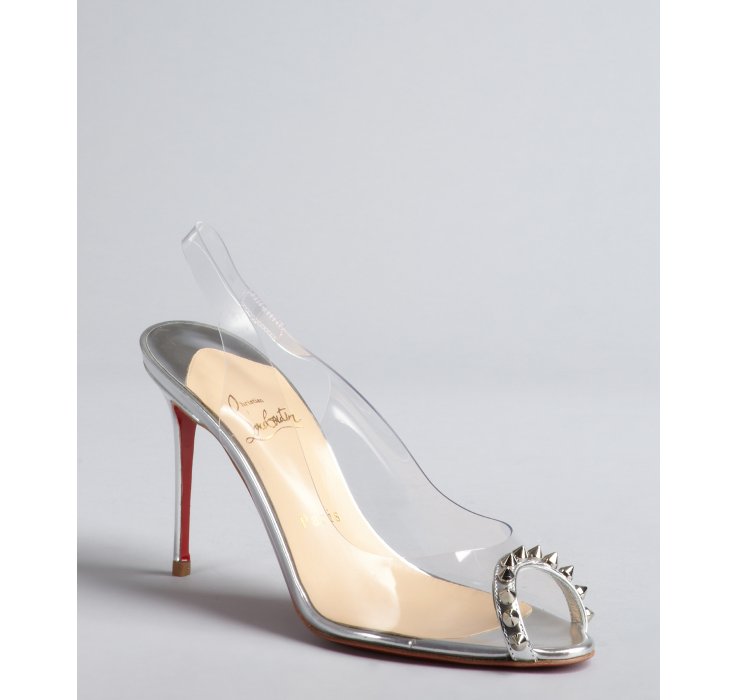 Artesur ? christian louboutin pumps Clear PVC silver suede trim  