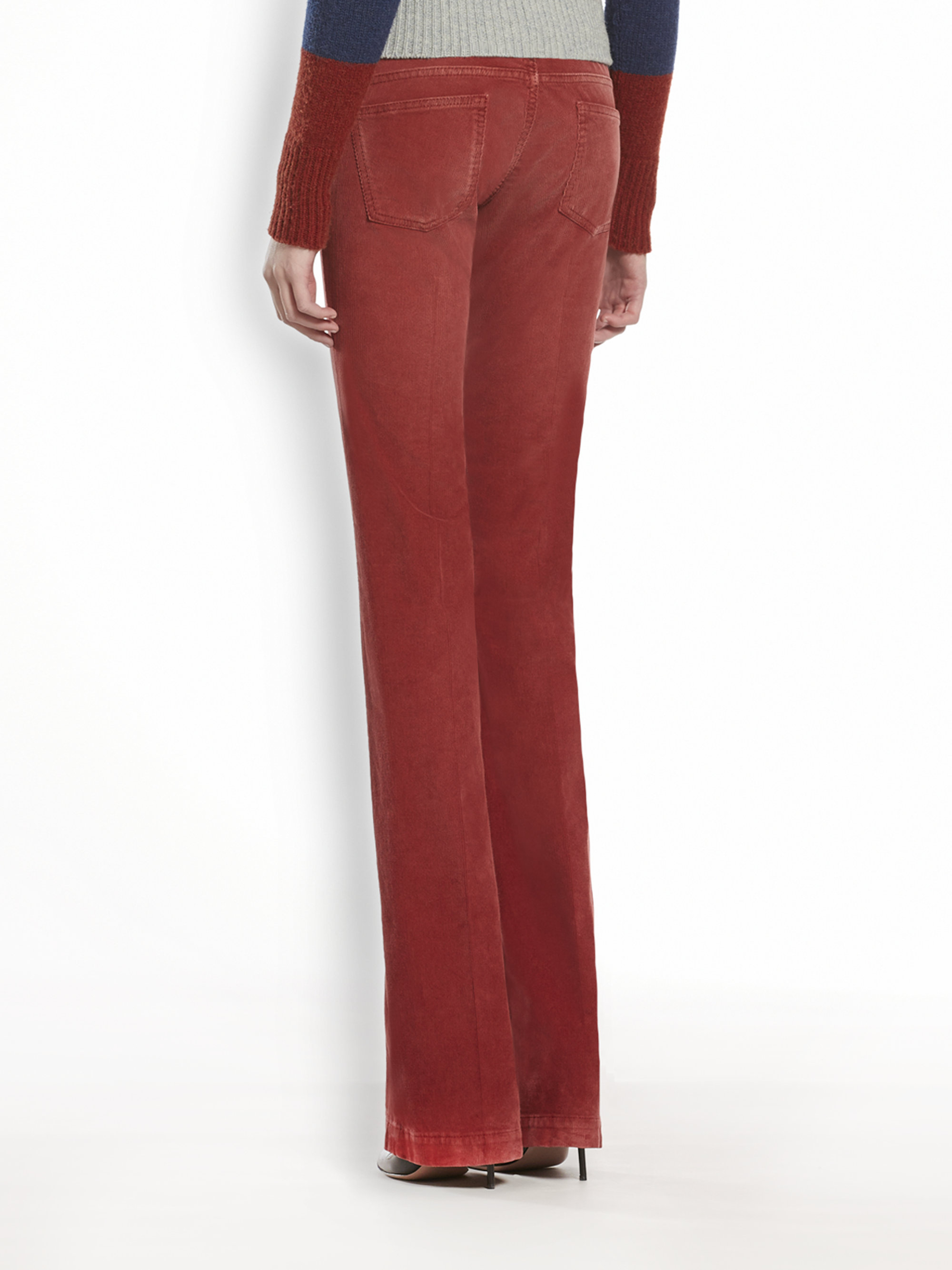 red flare corduroy pants