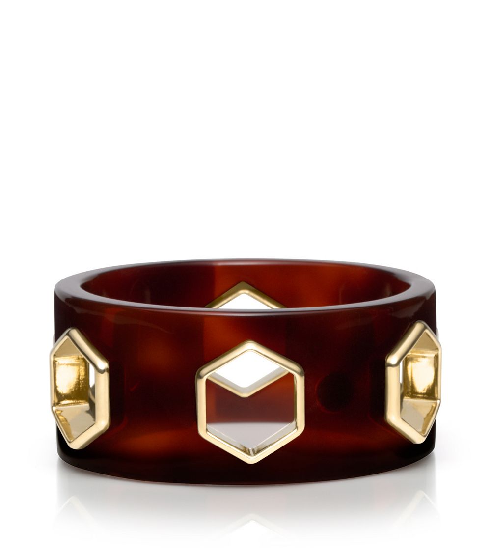Tory burch Hexagon Bangle in Brown Lyst