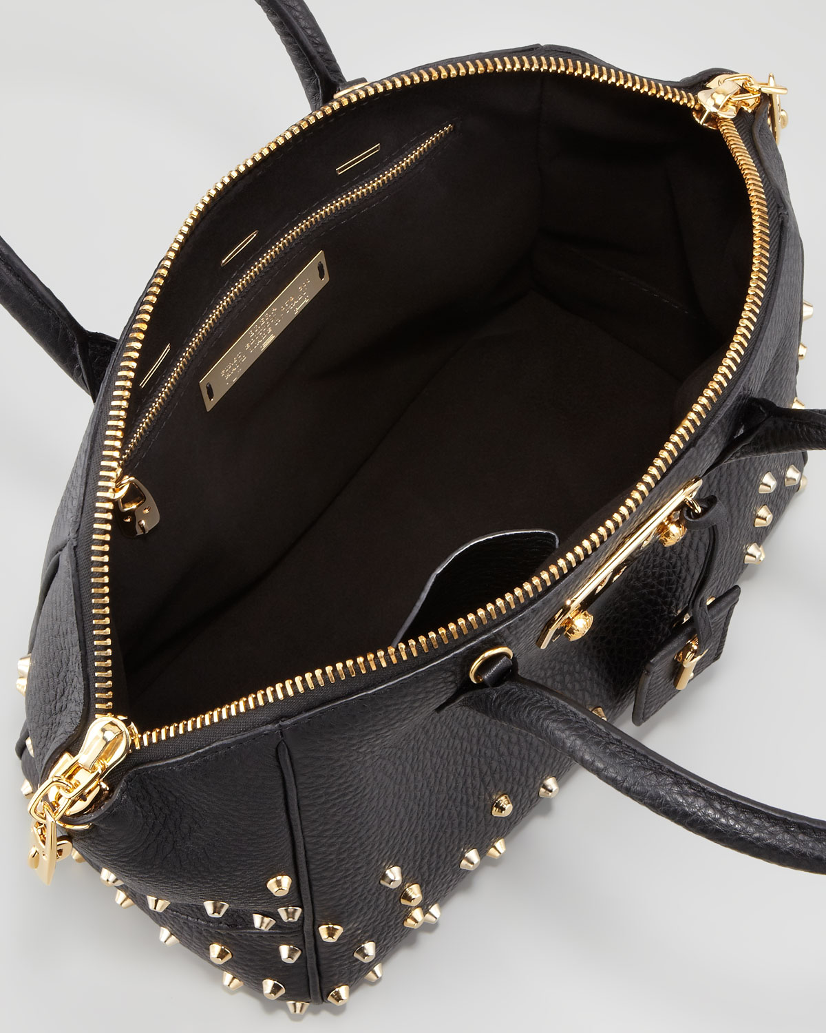 Vbh Brera Studded Leather Satchel Bag Black in Black | Lyst
