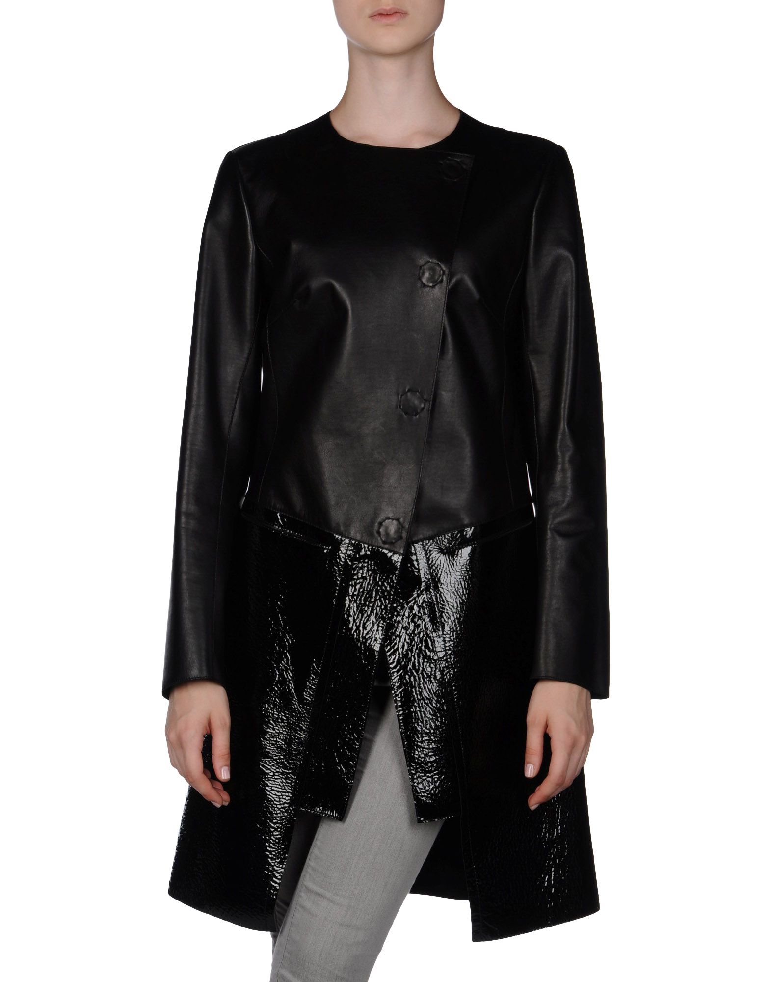 black leather fendi jacket