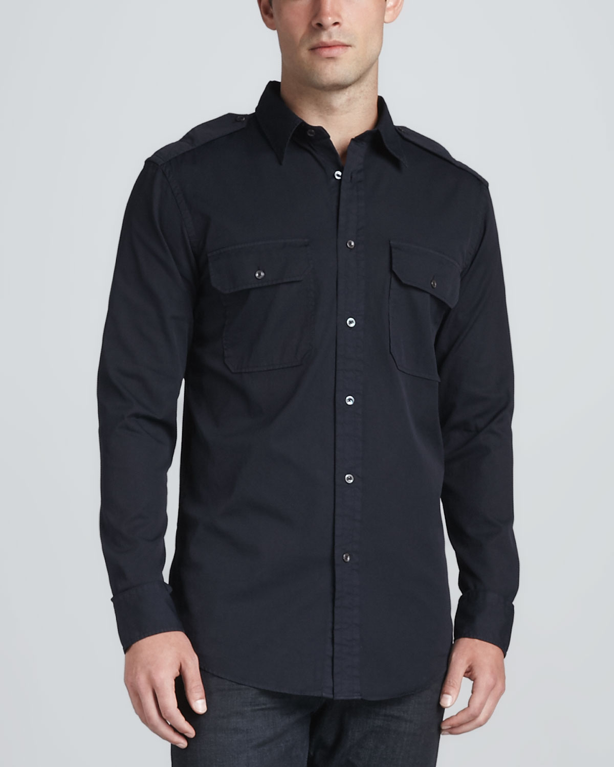 Ralph lauren black label Casual Military Shirt Navy in Blue for Men | Lyst