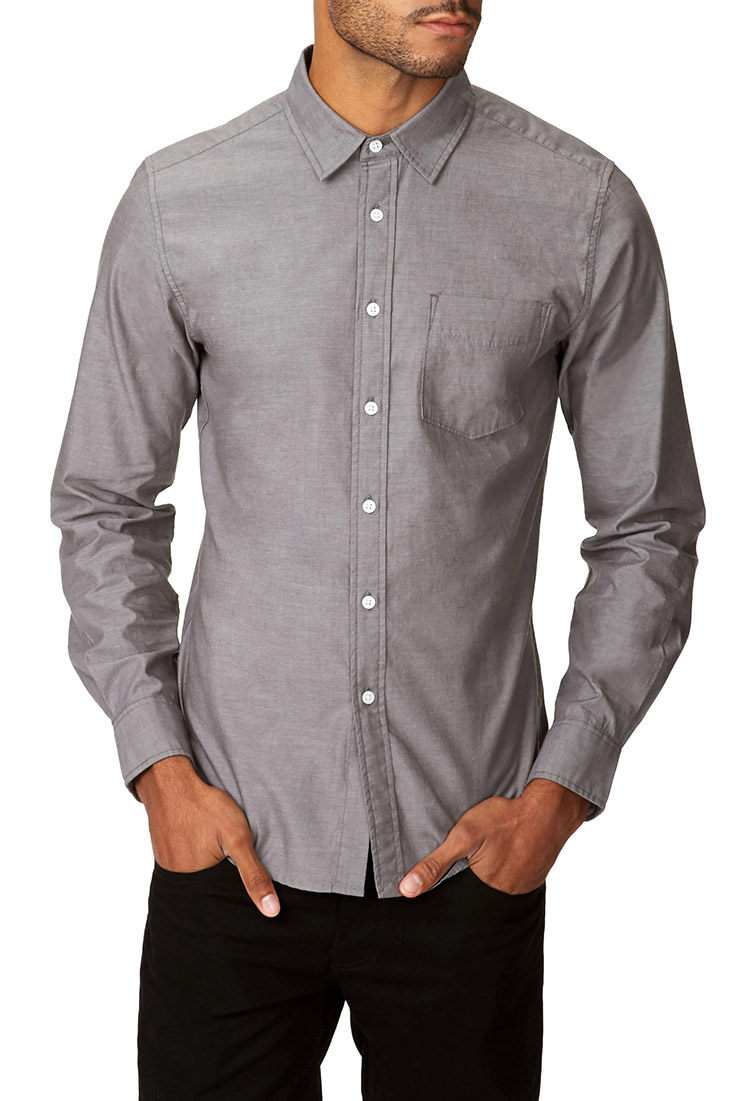 21men Slim Fit Oxford Shirt in Gray for Men (Grey) | Lyst