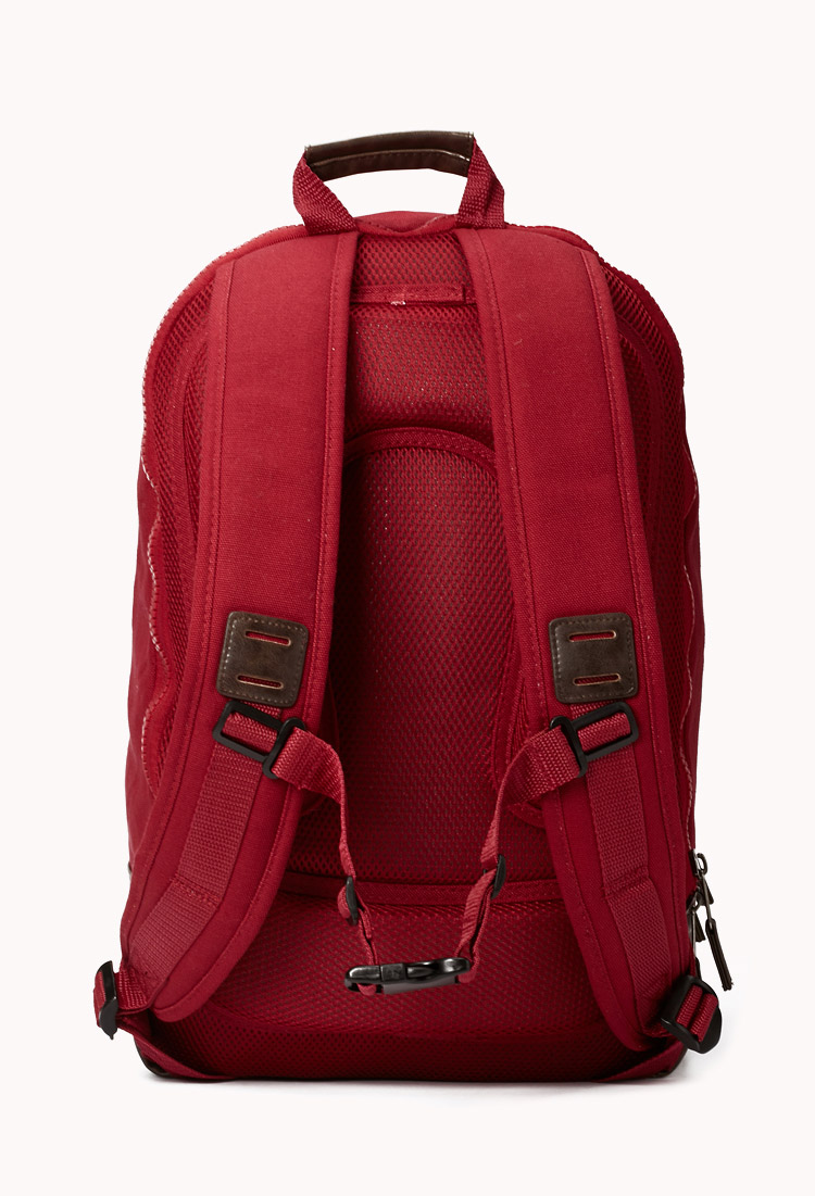 Lyst - Forever 21 Faux Leather Trim Backpack in Red for Men
