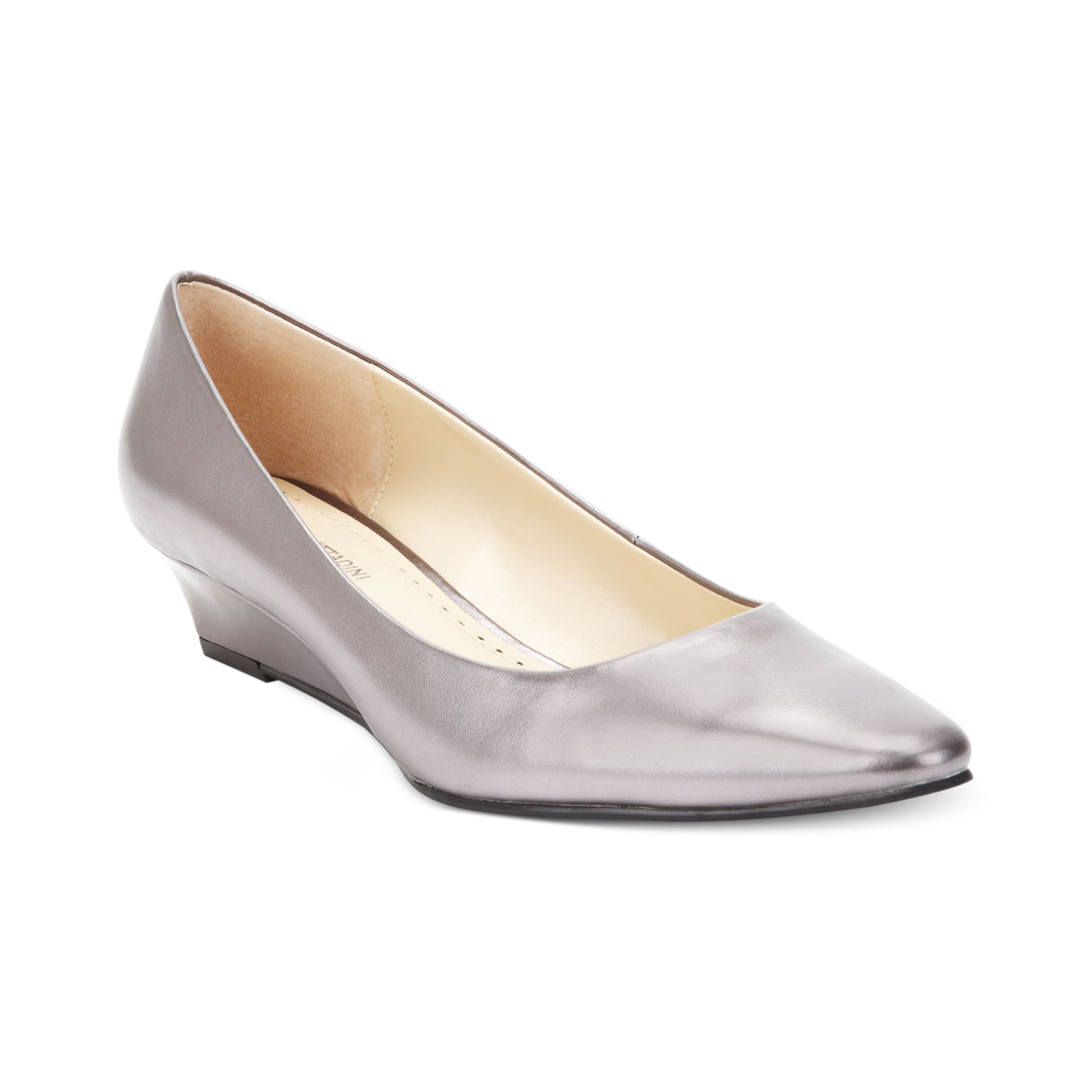 Adrienne Vittadini Prince Wedges in Silver (PEWTER METALLIC) | Lyst
