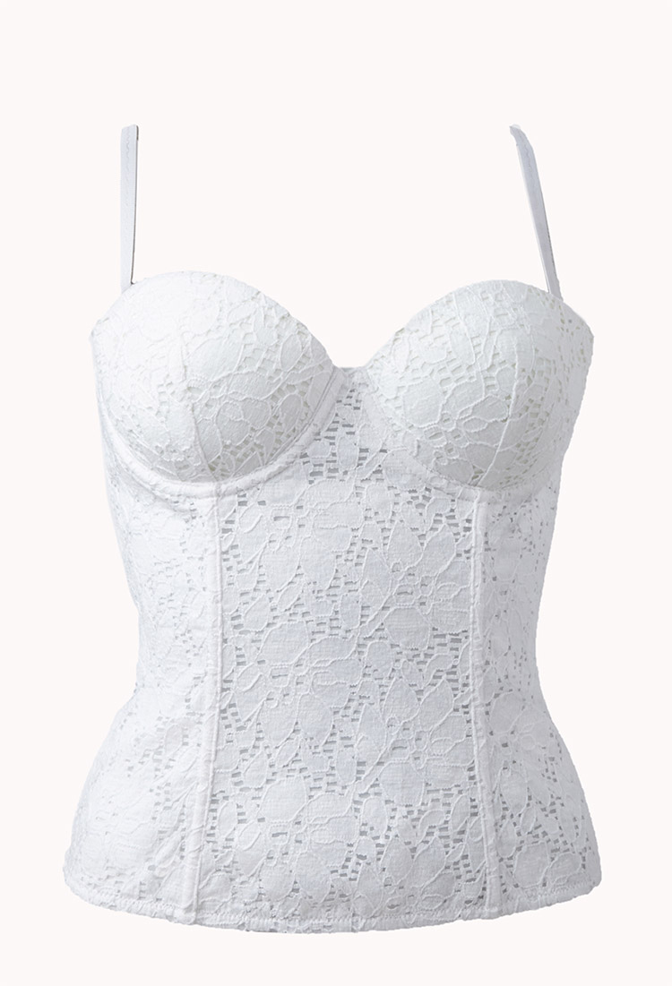 Lyst - Forever 21 Eyelet Corset in White