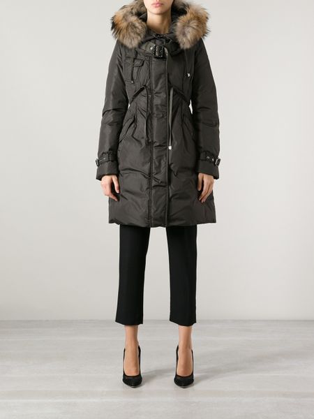 Moncler Phalangere Feather Down Coat in Green | Lyst
