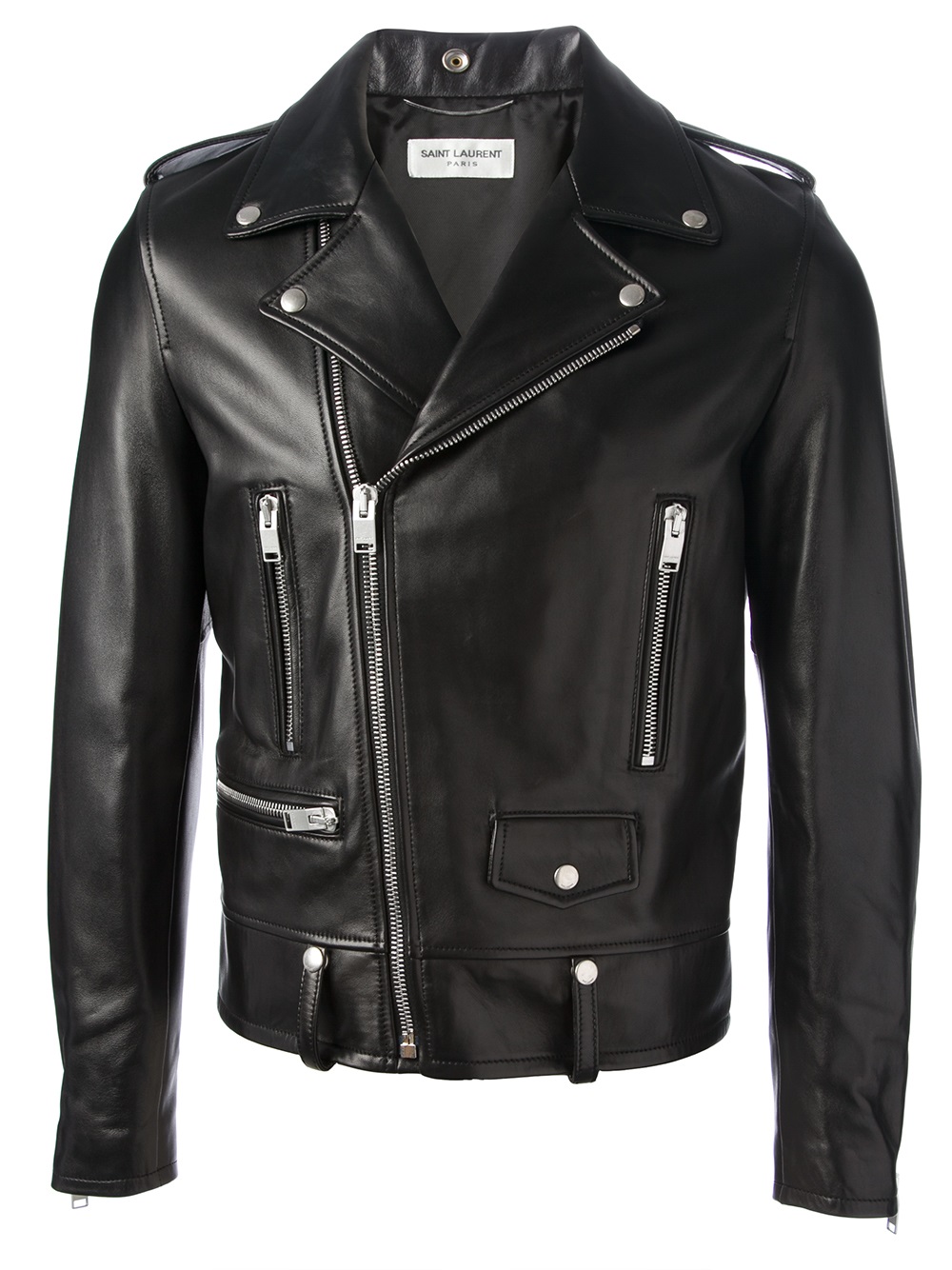Saint Laurent Slim Leather Jacket in Black for Men - Lyst