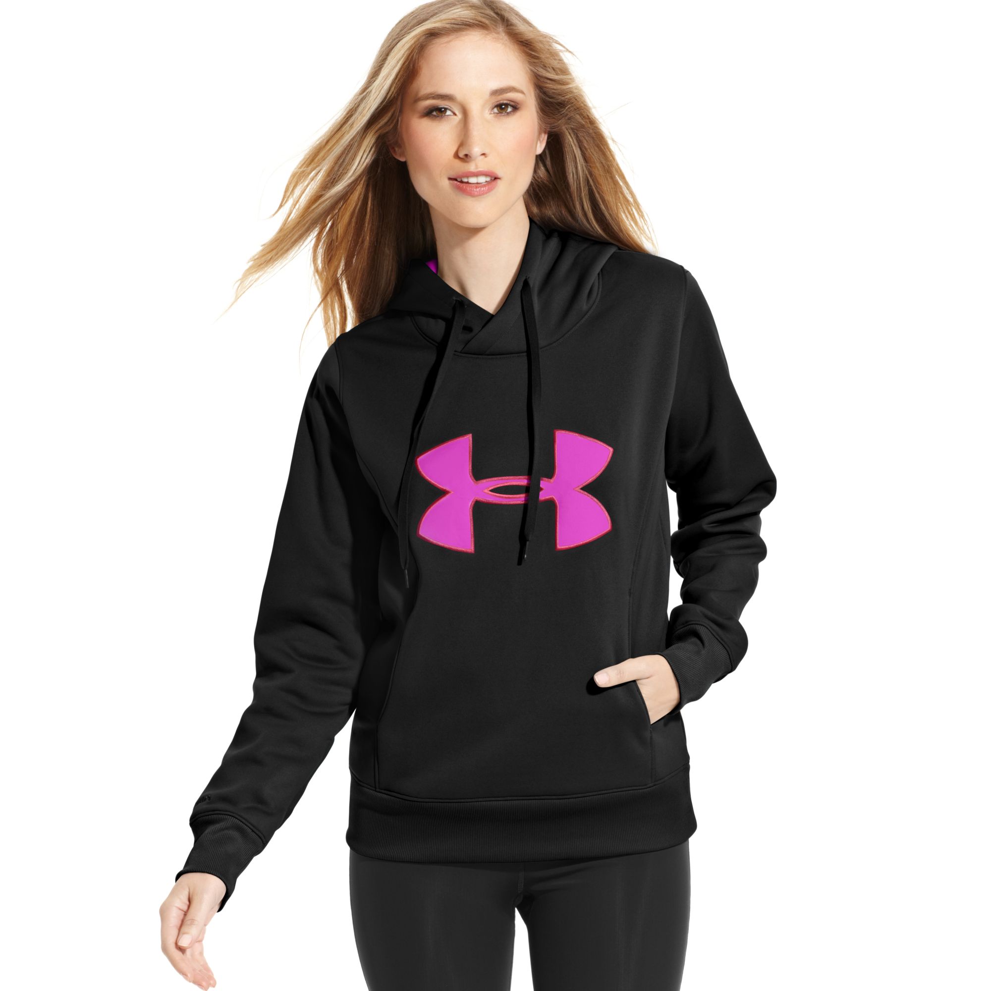 Lyst - Under Armour Longsleeve Storm Hoodie Logo Sweatshirt in Pink