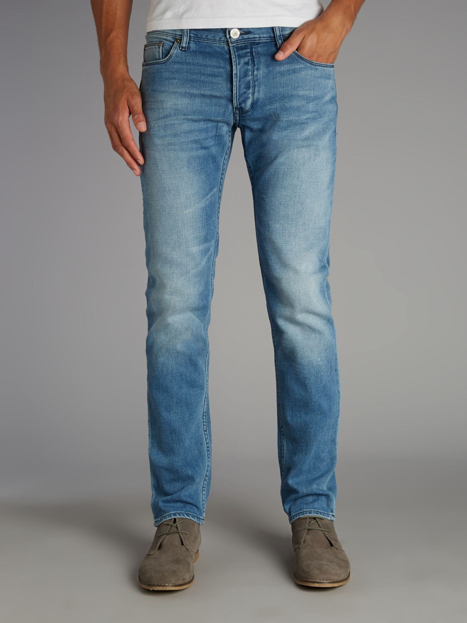 light blue jeans men's slim fit