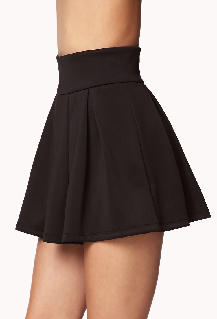 Lyst Forever 21 Box Pleated Skirt In Black 