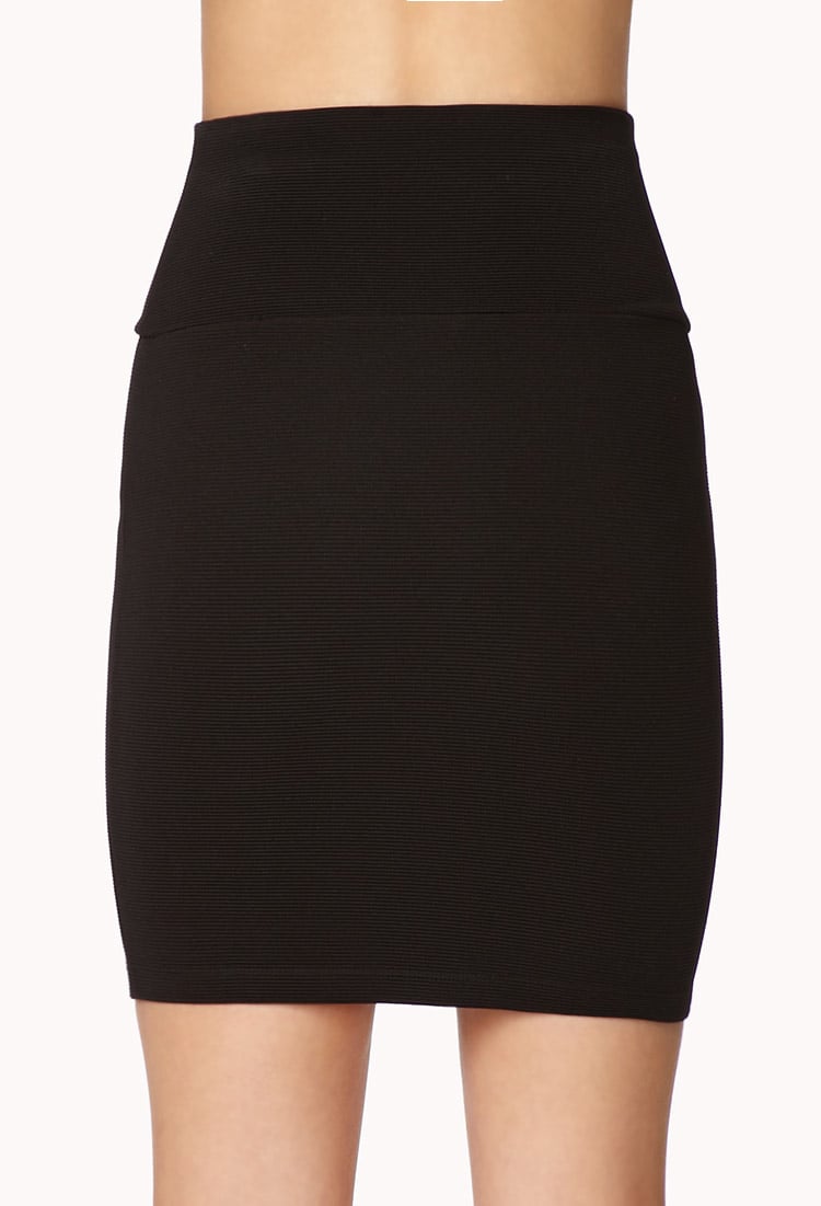 Lyst - Forever 21 Ribbed Bodycon Skirt in Black