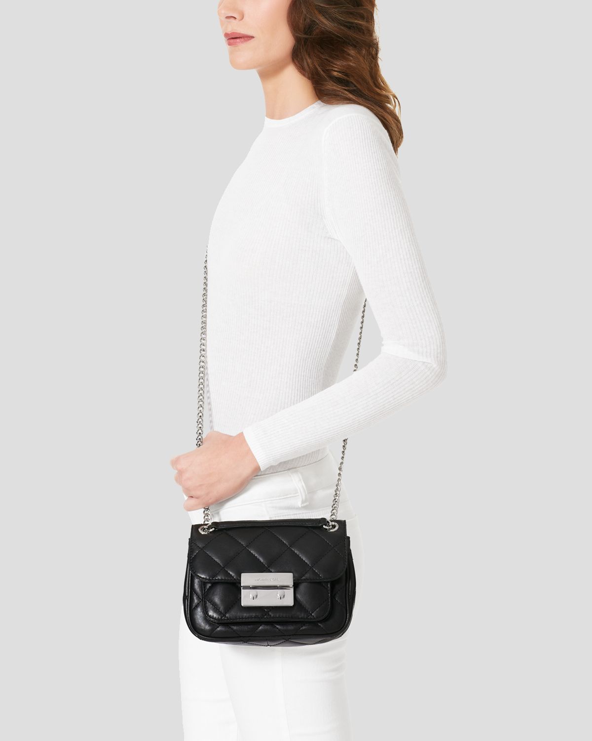 Lyst - Michael Michael Kors Shoulder Bag - Sloan Small Quilted in Black