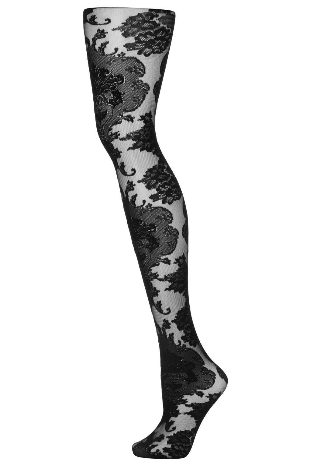 Lyst Black Ornate Lace Tights in Black