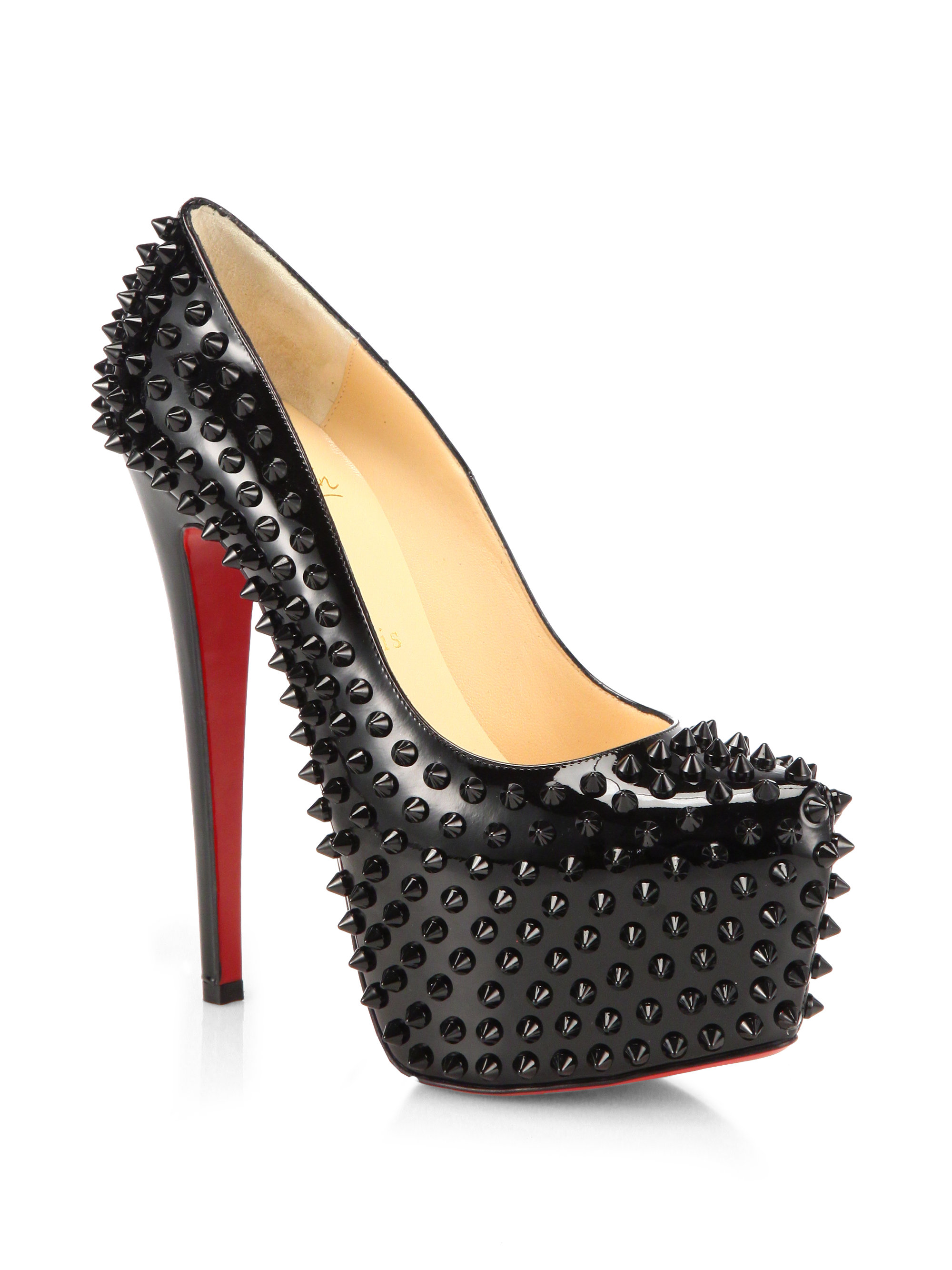 christian louboutin Spike pumps Black leather | The Little Arts ...  