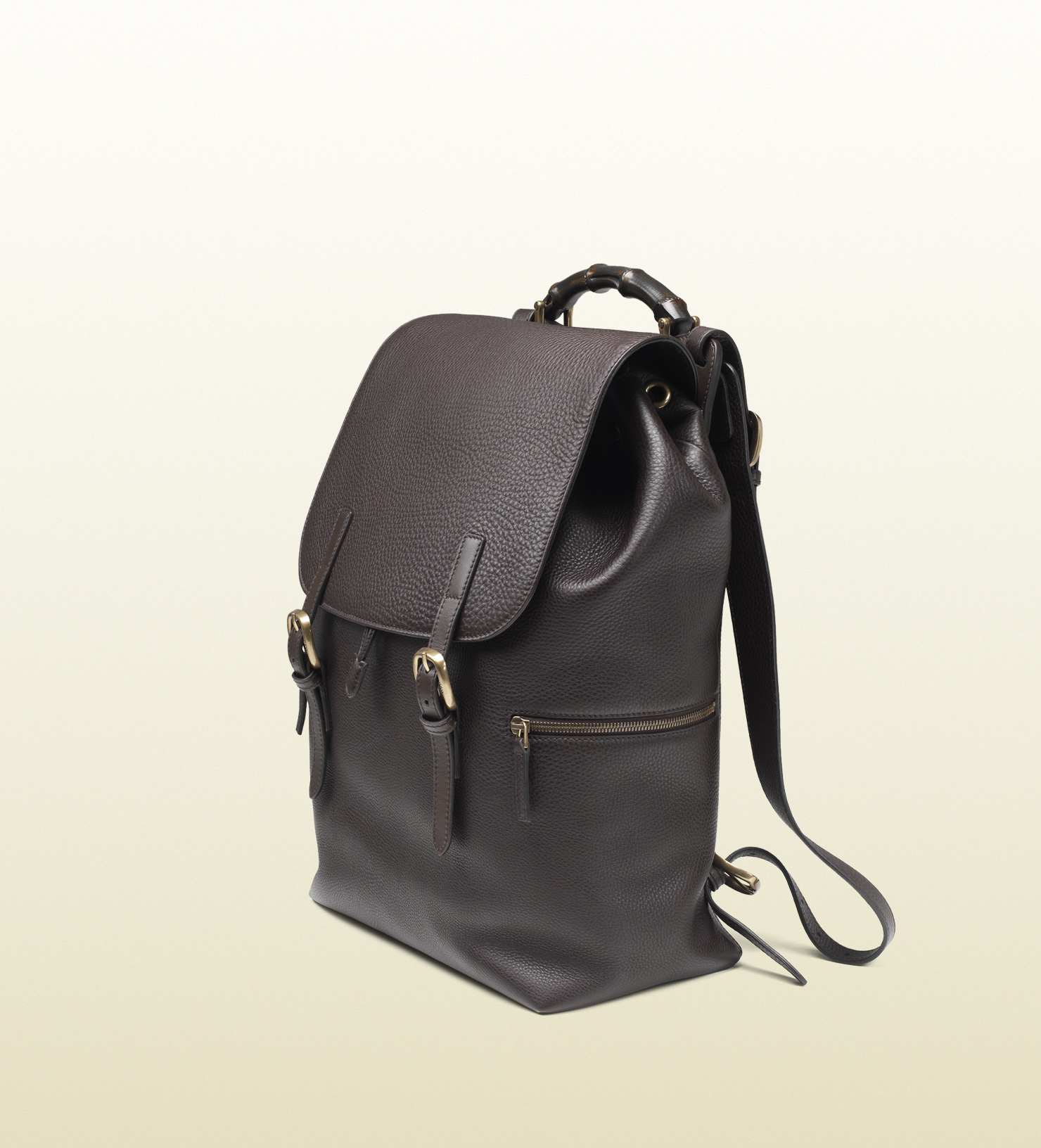 Lyst - Gucci Dark Brown Leather Backpack in Brown for Men