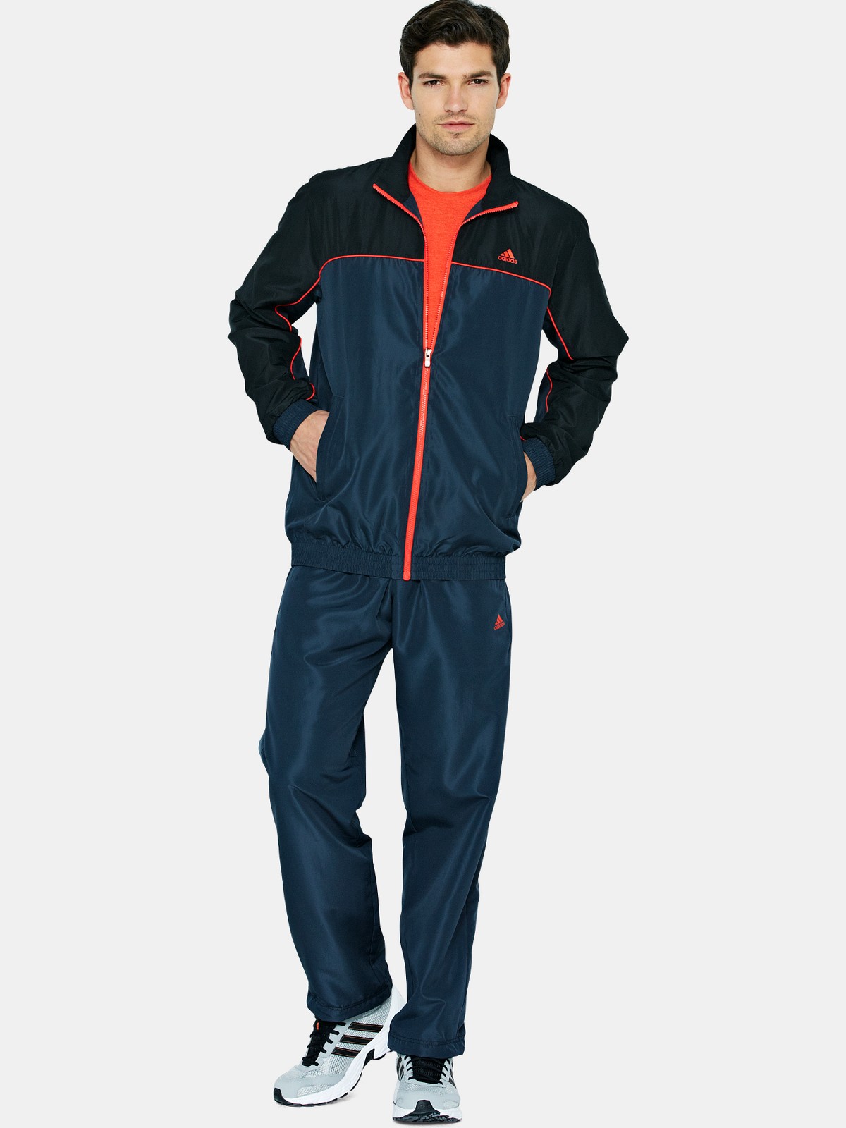 Adidas Woven Tracksuit in Blue for Men (dark_grey) | Lyst