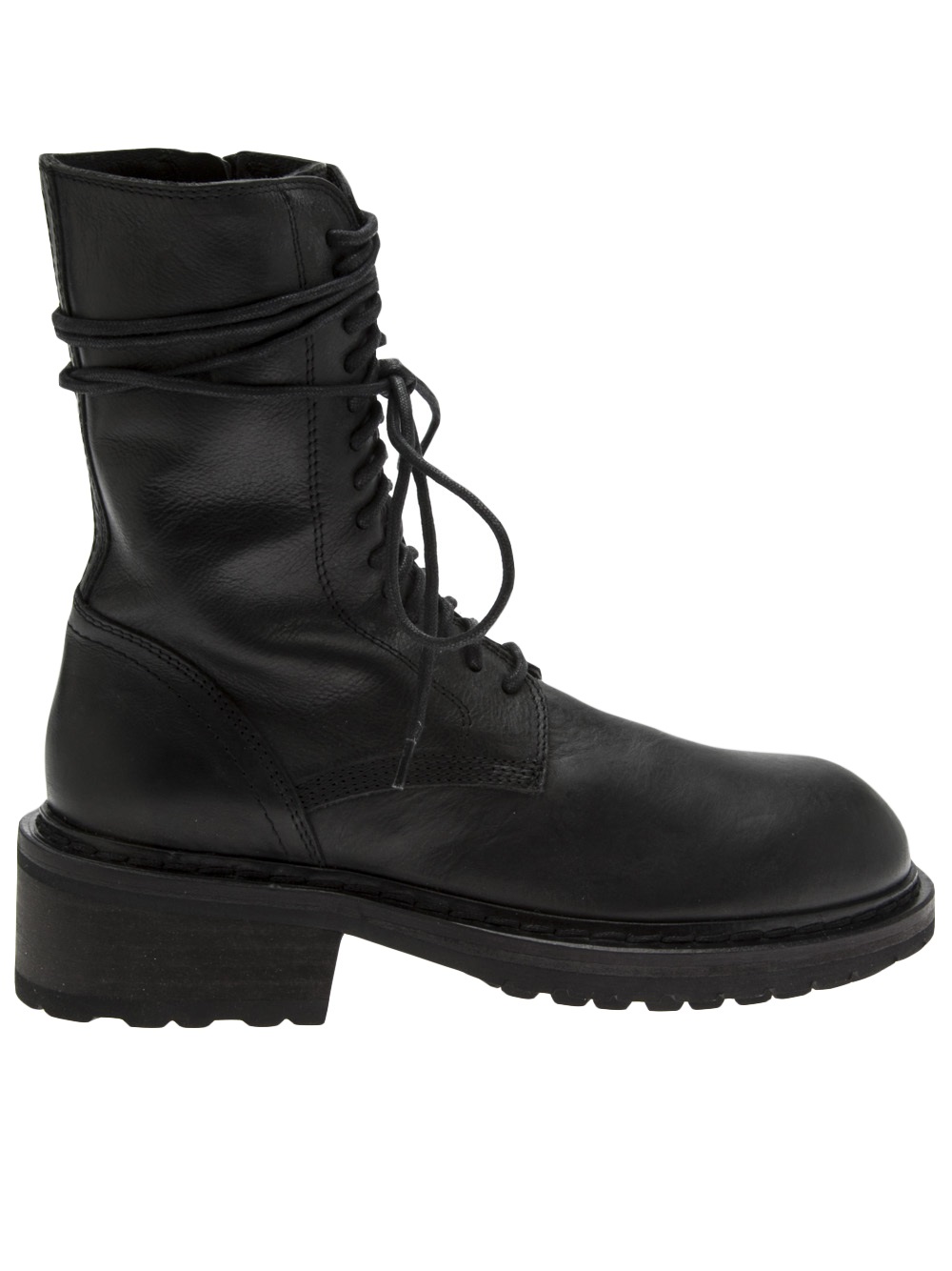 Ann Demeulemeester Combat Boot in Black - Lyst