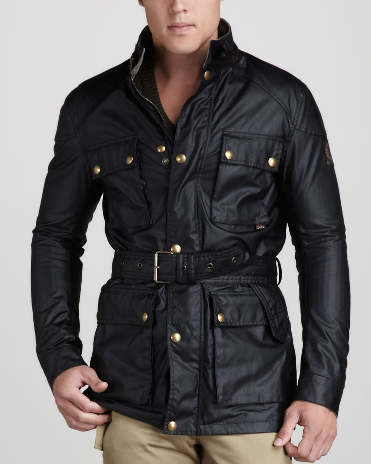 Belstaff Roadmaster Belted Jacket In Black For Men Lyst Gallery