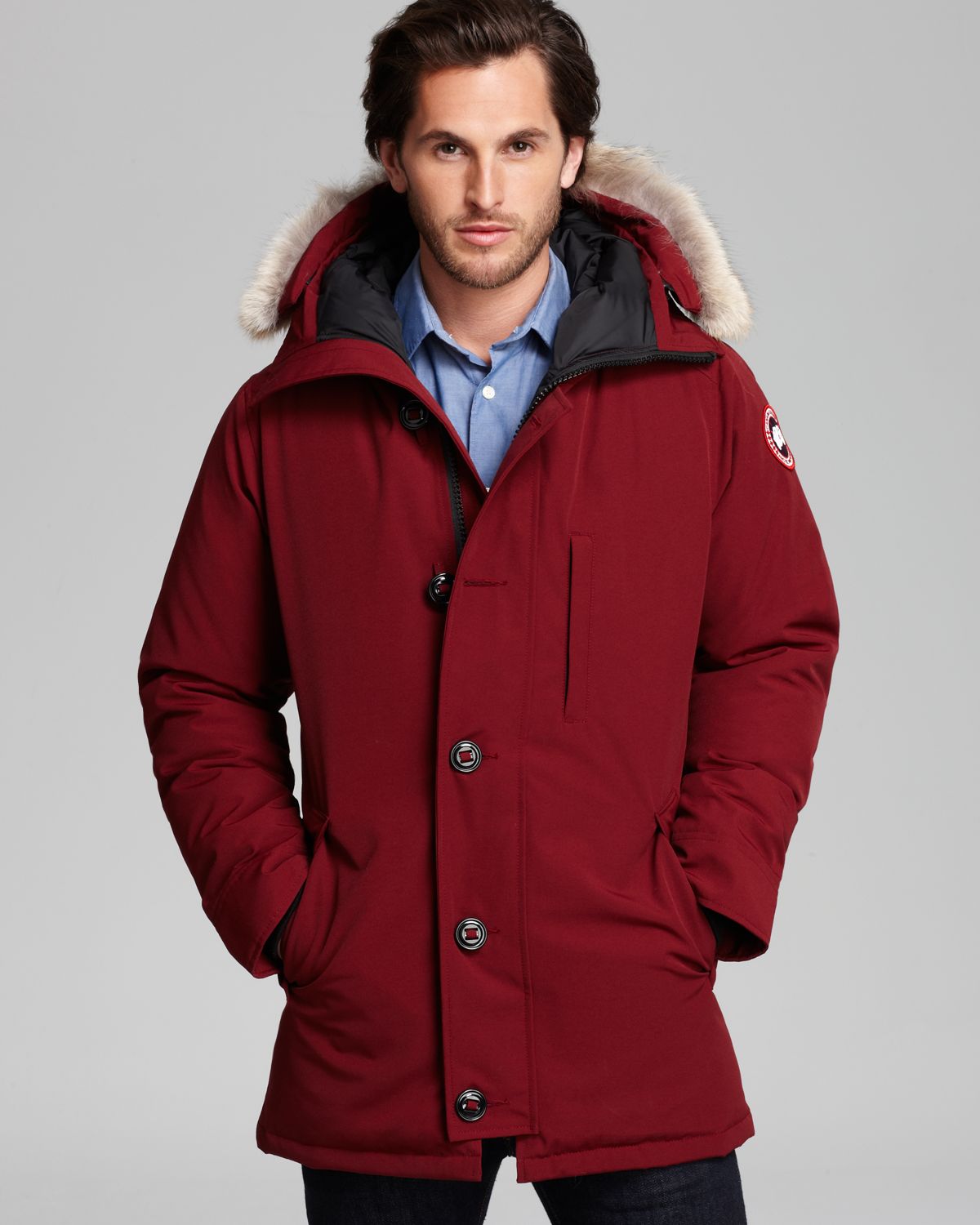 Lyst - Canada Goose Chateau Parka with Fur Hood in Red for Men