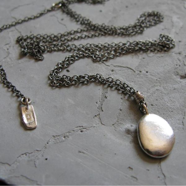 Linda friedrich jewelry Silver Beach Pebble Pendant in 