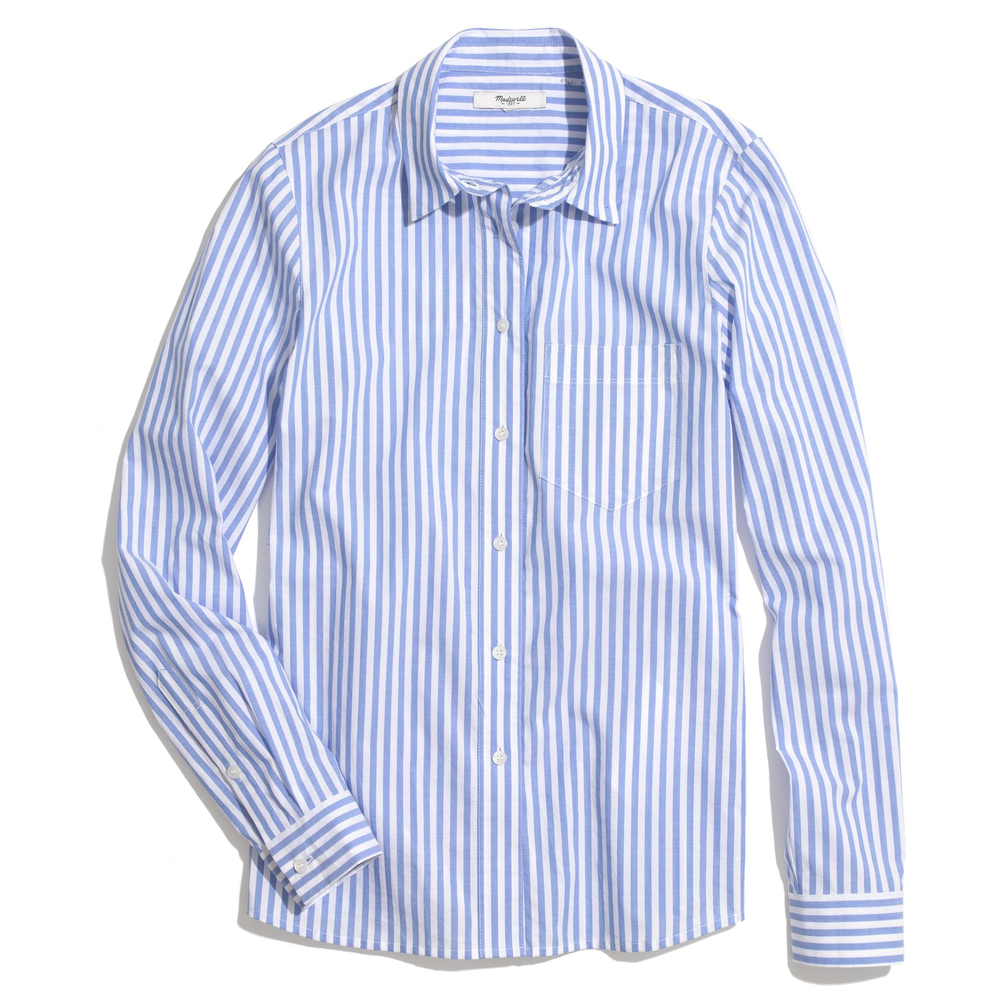 Lyst - Madewell Cafeacute Striped Boy Shirt in Blue