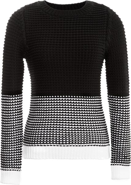 Narciso Rodriguez Wool Blend Chunky Knit Crewneck Sweater in White ...