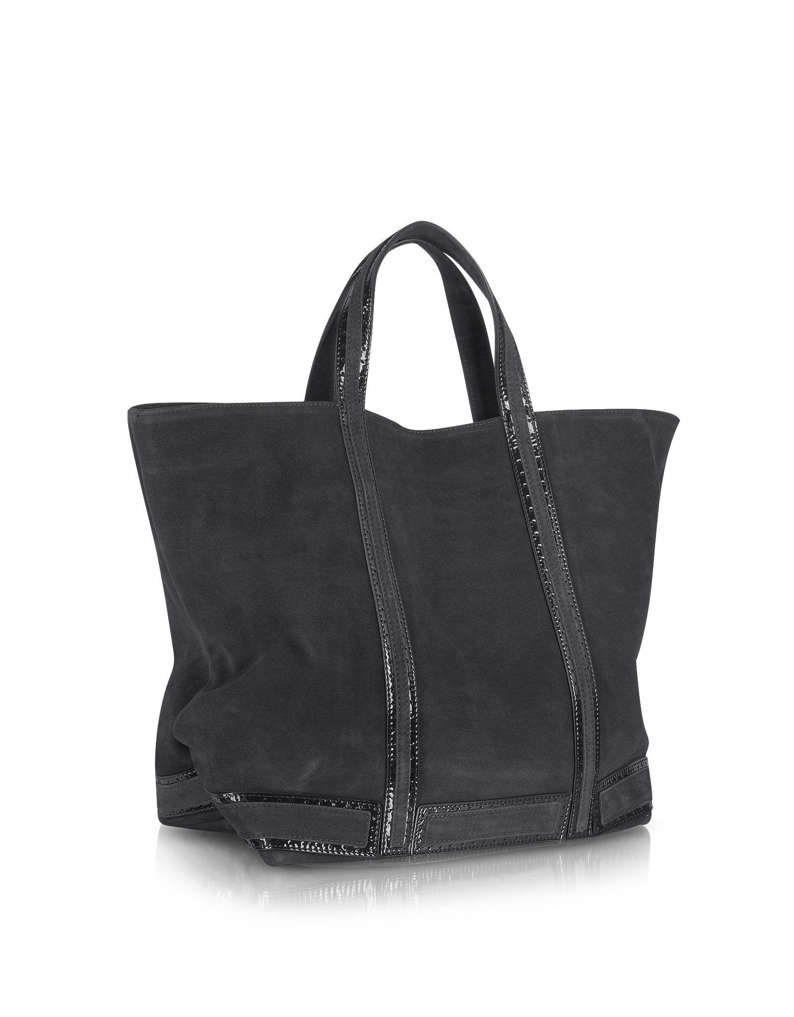Vanessa bruno Large Suede and Patent Leather Tote in Black | Lyst