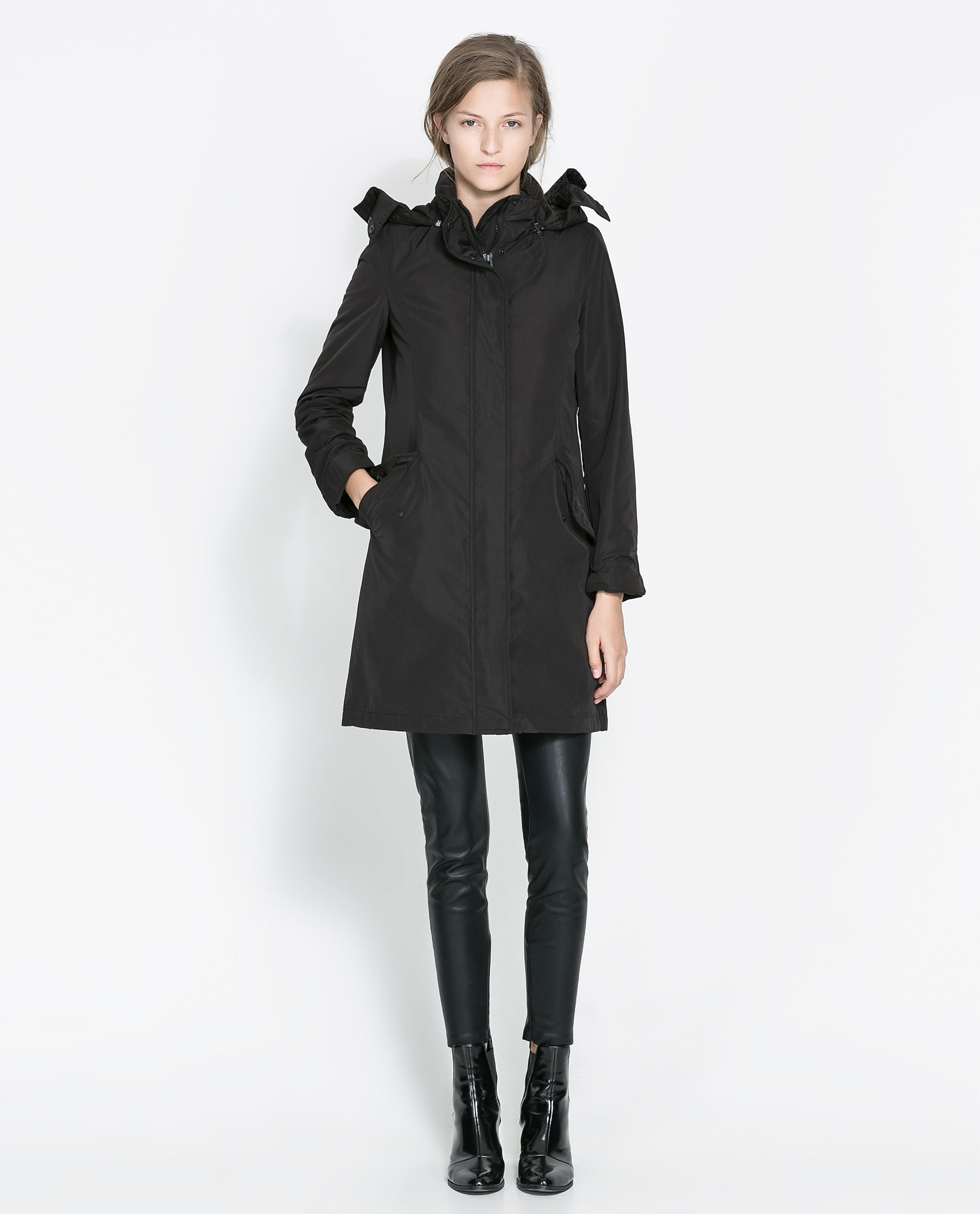 Long Black Coat With Hood