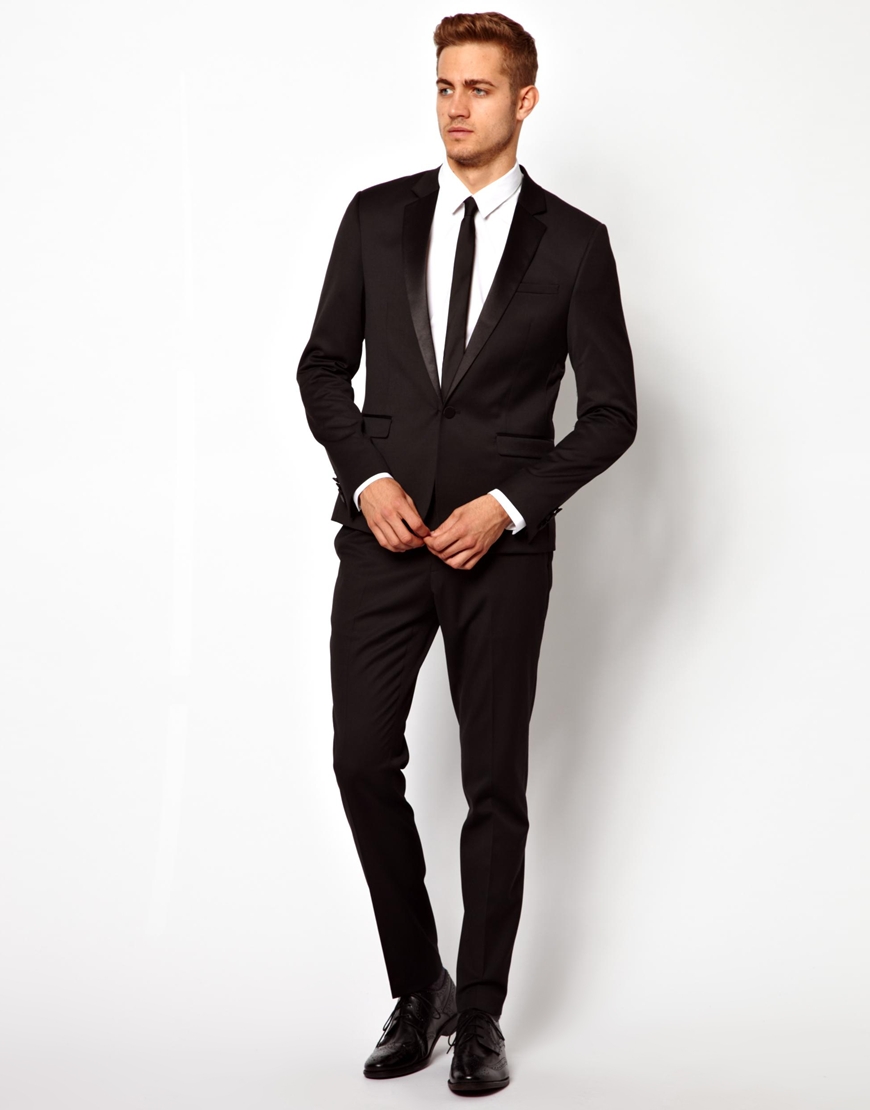 Dr. Denim Asos Skinny Fit Tuxedo Pants In Black For Men Lyst ...