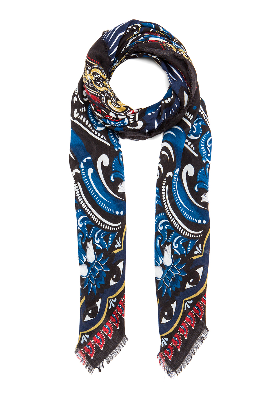 Kenzo 'Dots & Logo' Scarf in Multicolor (Blue Floral) | Lyst