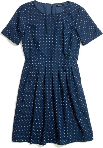 Madewell Hazy Dot Dress in Blue (blue combo) | Lyst