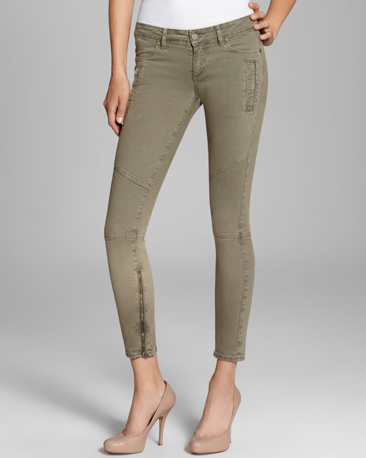 army green skinny jeans