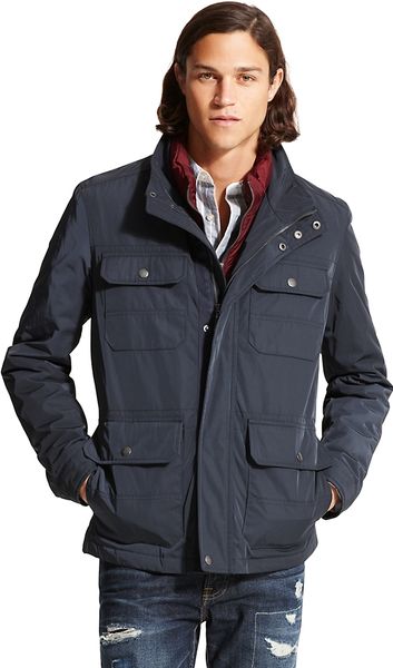 Tommy Hilfiger 4 Pocket Field Jacket in Blue for Men (NAVY W BURGENDY ...