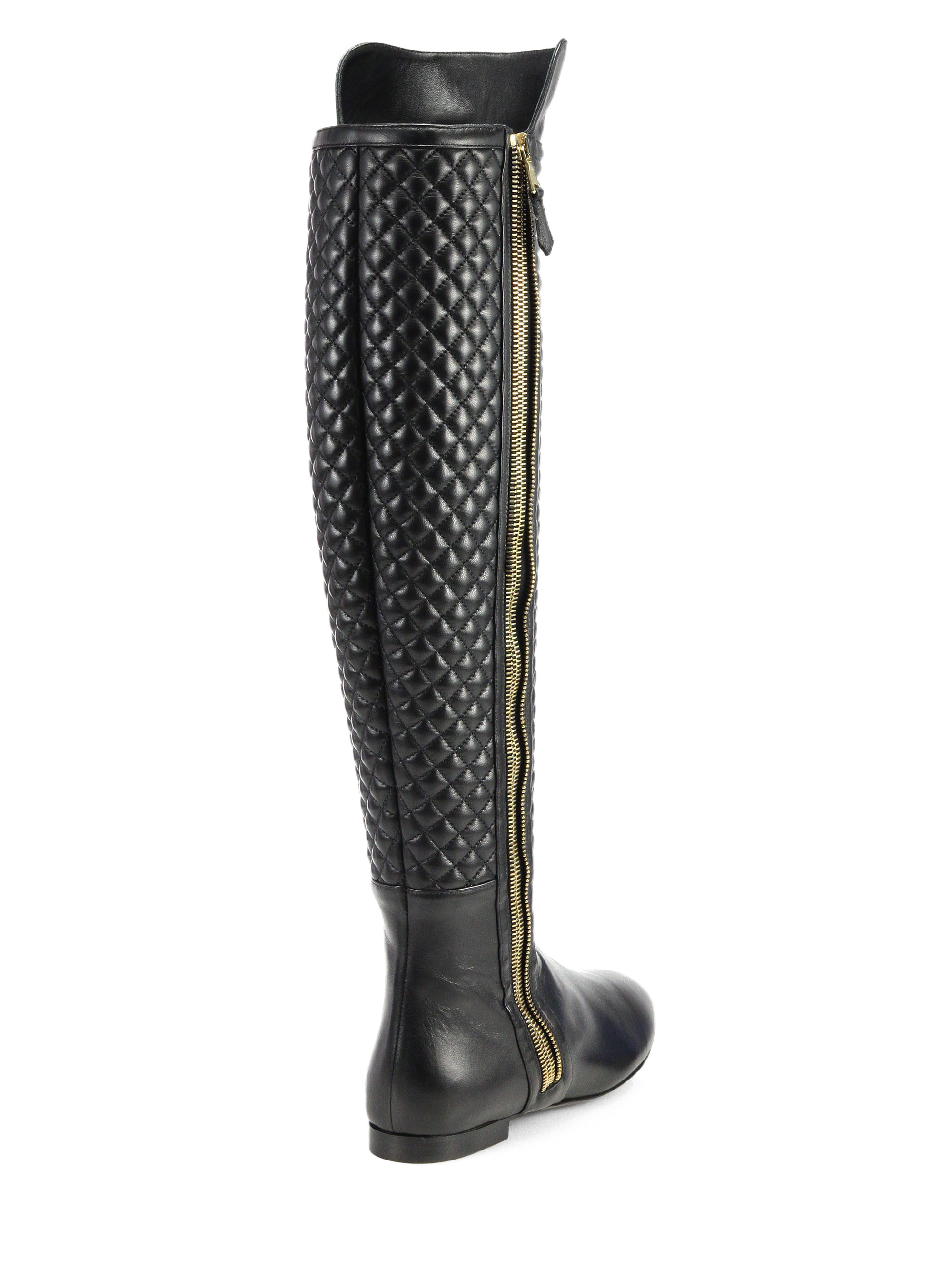 Lyst - Brian Atwood Ares Quilted Leather Kneehigh Boots in Black