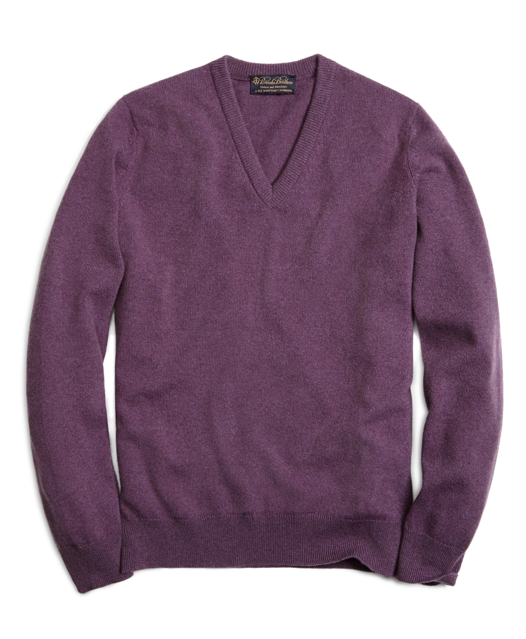 mens purple cashmere v neck sweater