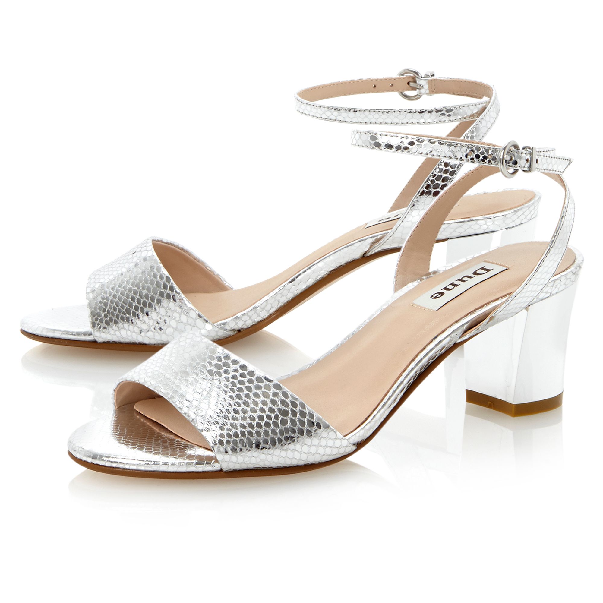 Dune Haria Block Heel Sandals in Metallic | Lyst