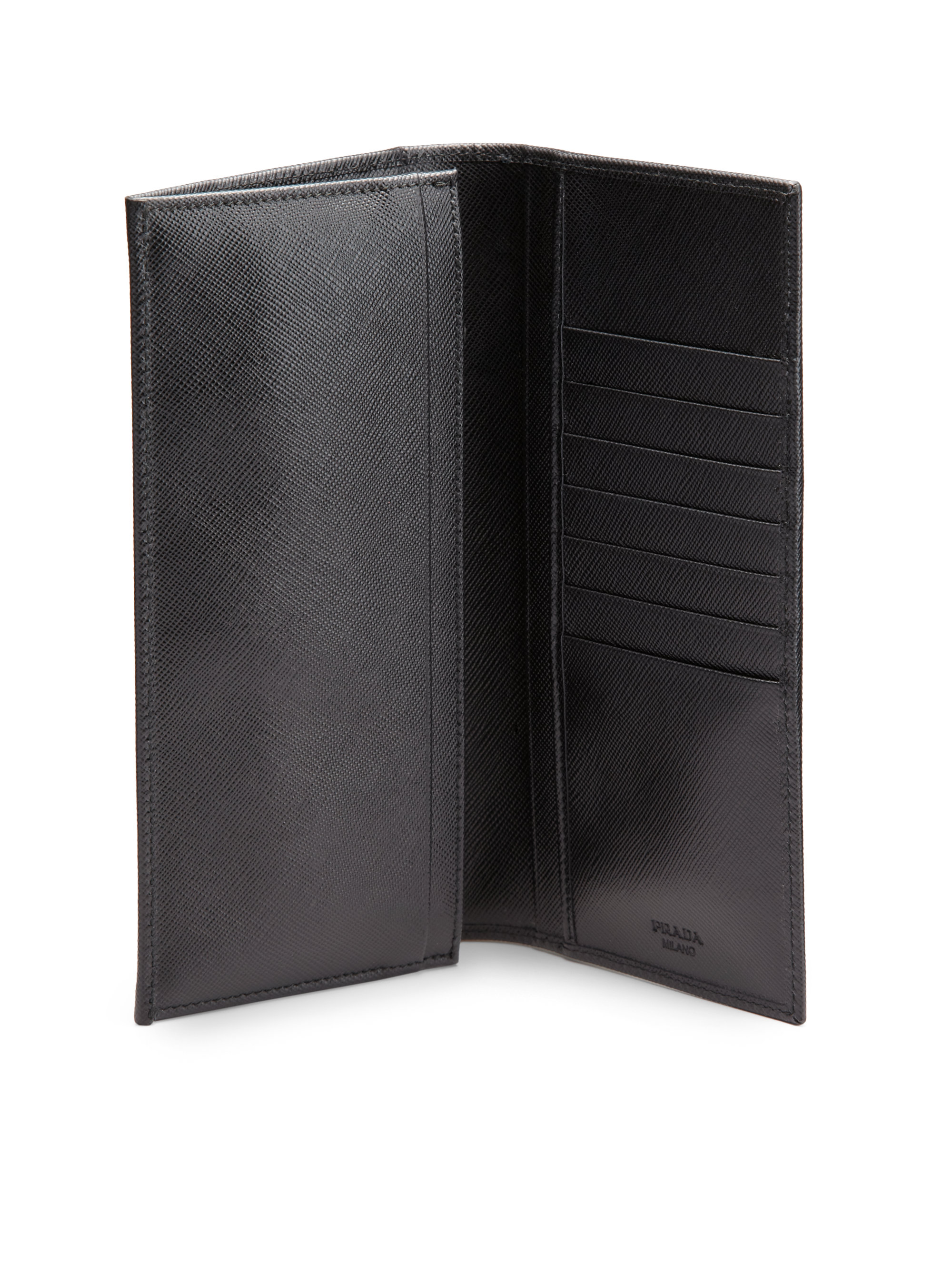 Prada Saffiano Leather Document Holder in Black for Men | Lyst  