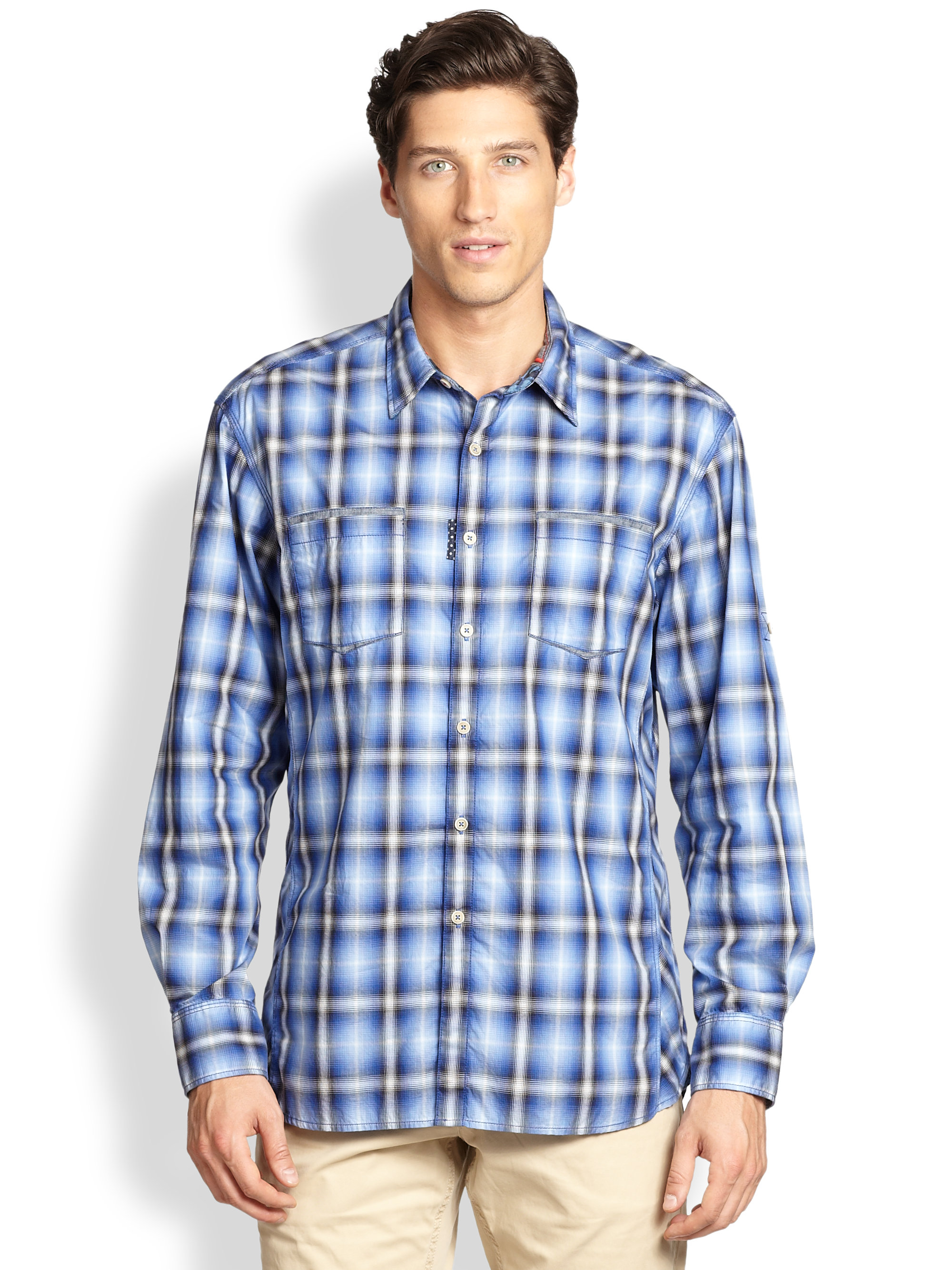 Robert Graham Plaid Cotton Shirt in Blue for Men | Lyst