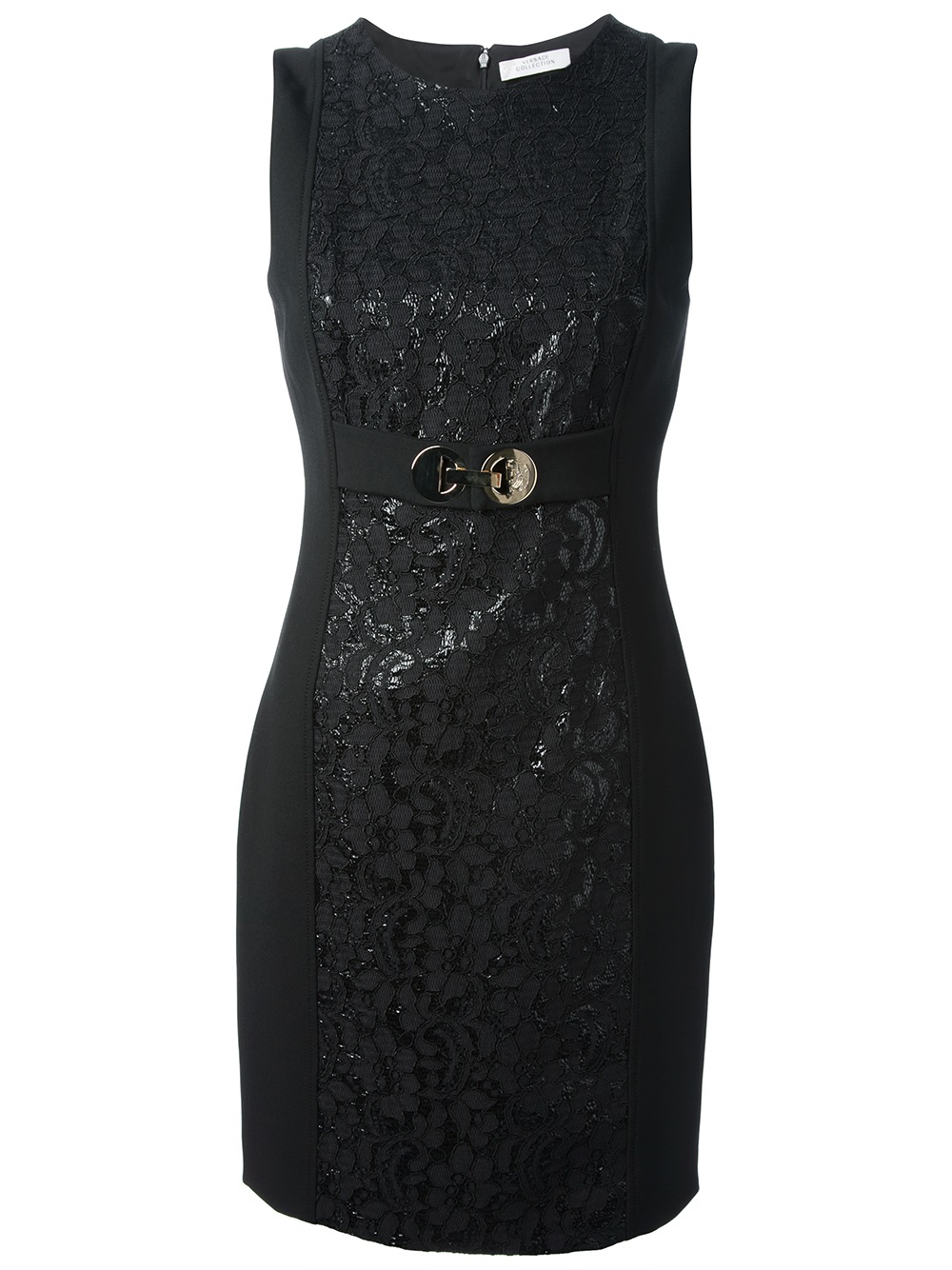 Versace Sleeveless Lace Dress in Black | Lyst